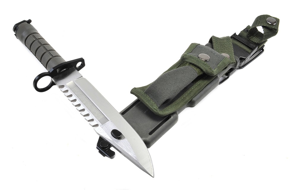 M9 Bayonet Survival Knife with Saw Back, Wire Cutter and Scabbard