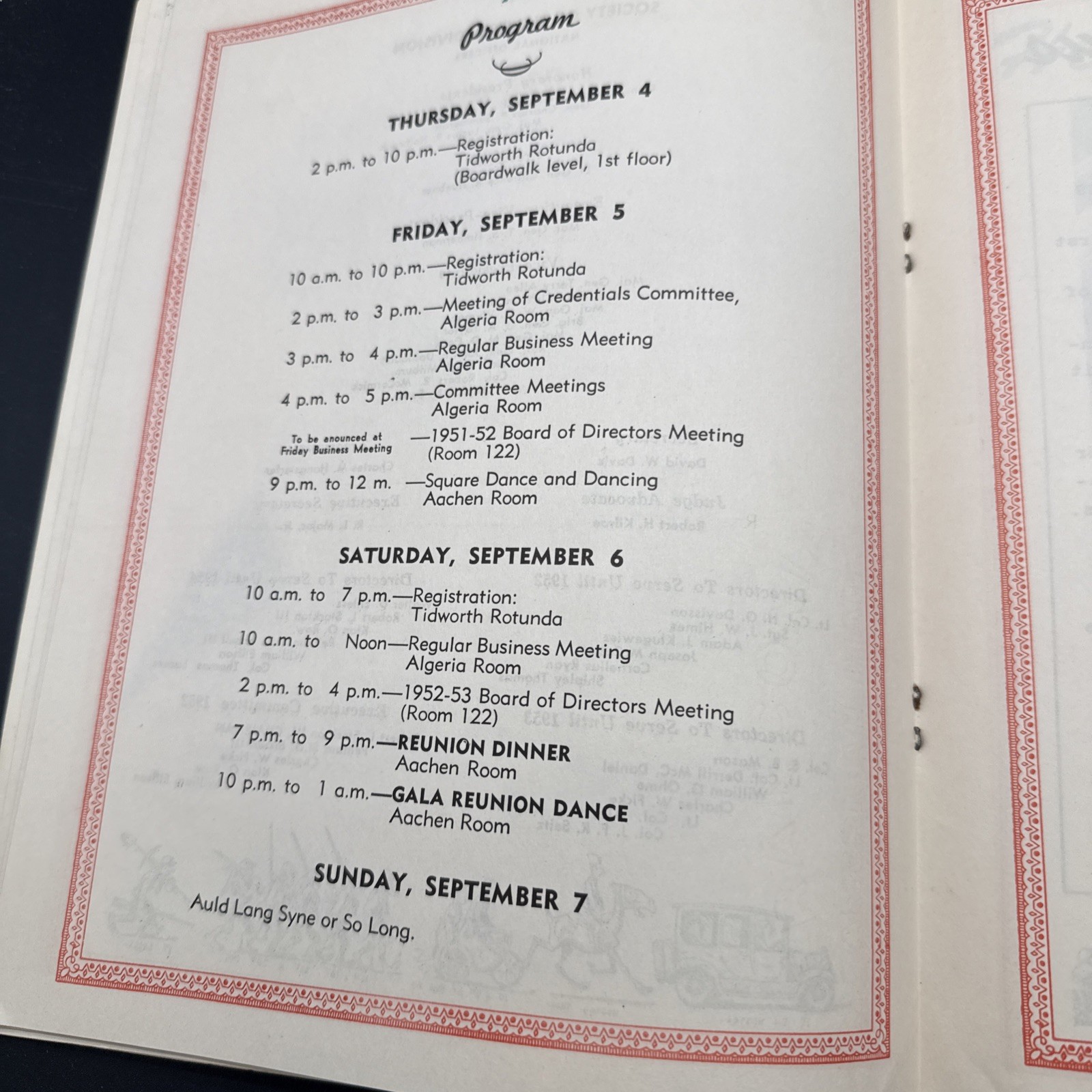 WWI 34th Annual Reunioin First 1st Infantry Division Big Red One 1952