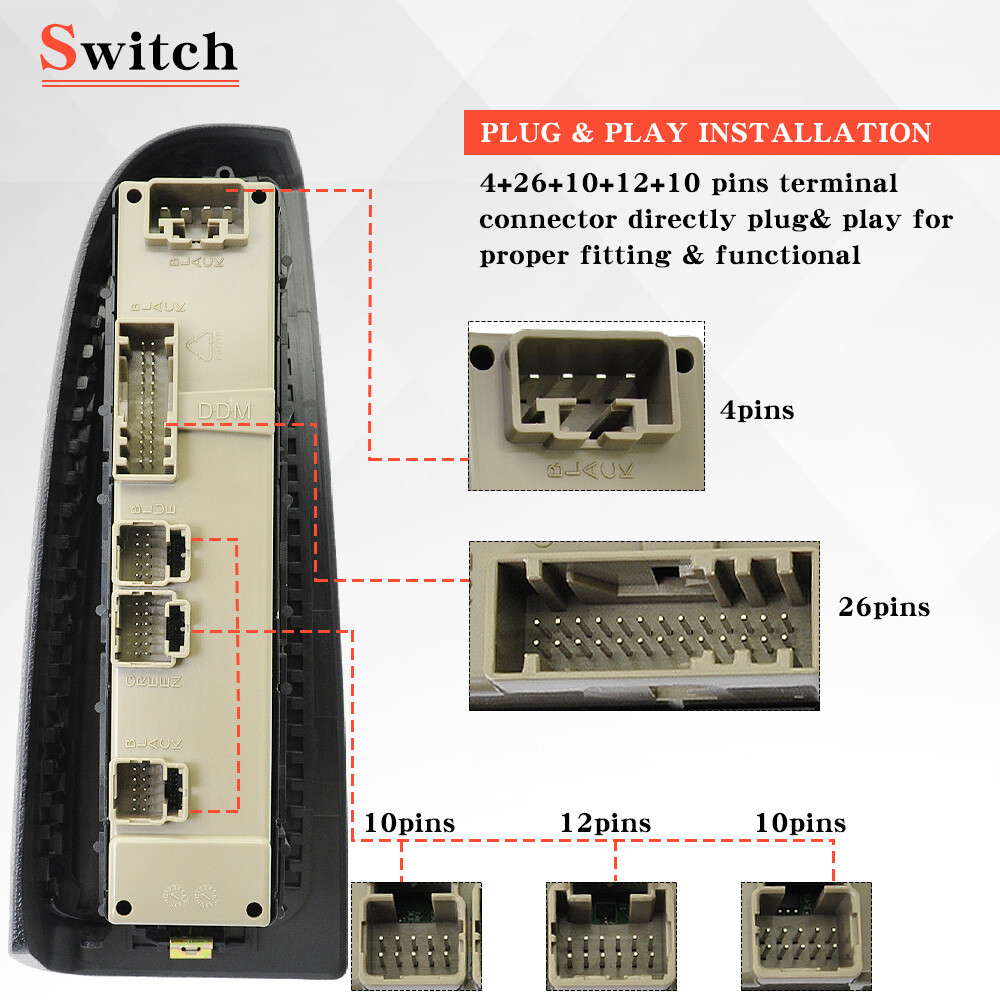 Driver LF Side Power Window Switch For 03-07 Chevy Silverado GMC Sierra 15883318