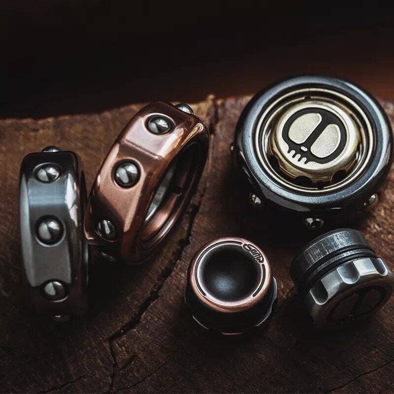 LAUTIE SAM Ring Metal Gyro Fidget Spinner Devil's Son EDC Finger Rotation Toys