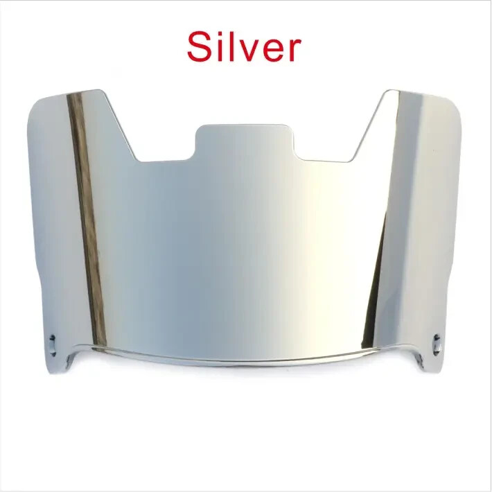 SILVER CHROME MIRROR Full Size Football Helmet Visor Eye Shield with Quick Clips
