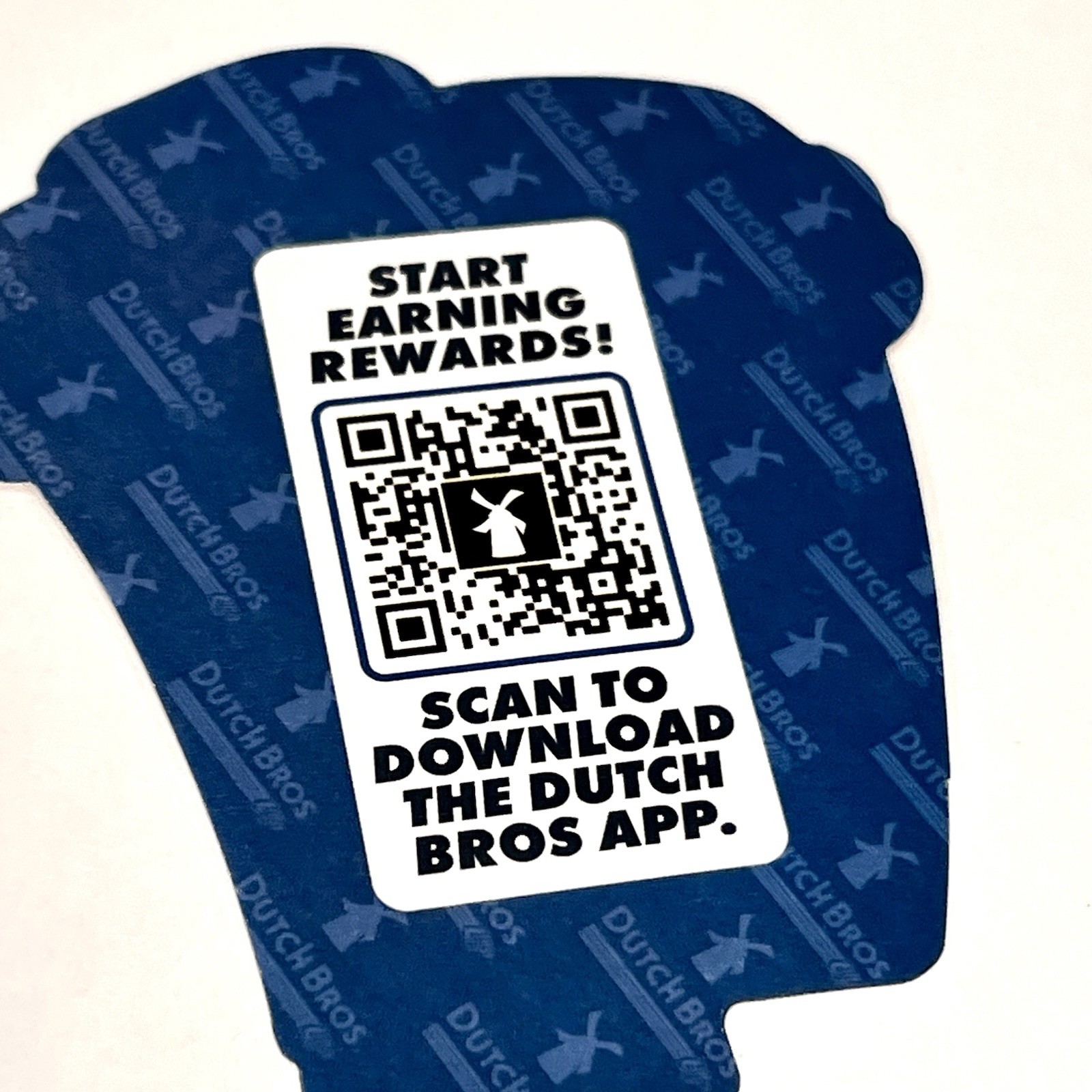 Dutch Bros Blue & White Coffee Cup Sticker Retro Design Free Shipping NEW