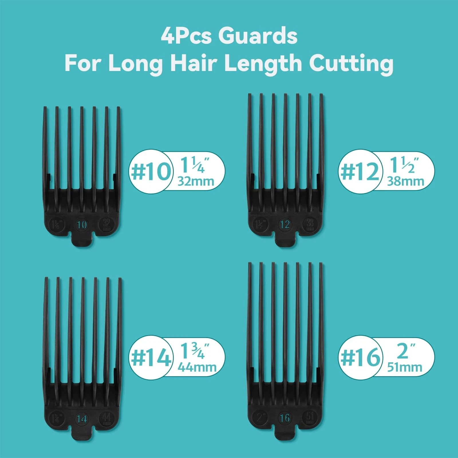 Clipper Guards Set 16 14 12 10 Compatible with Most Wahl Clippers Clipper Gui...