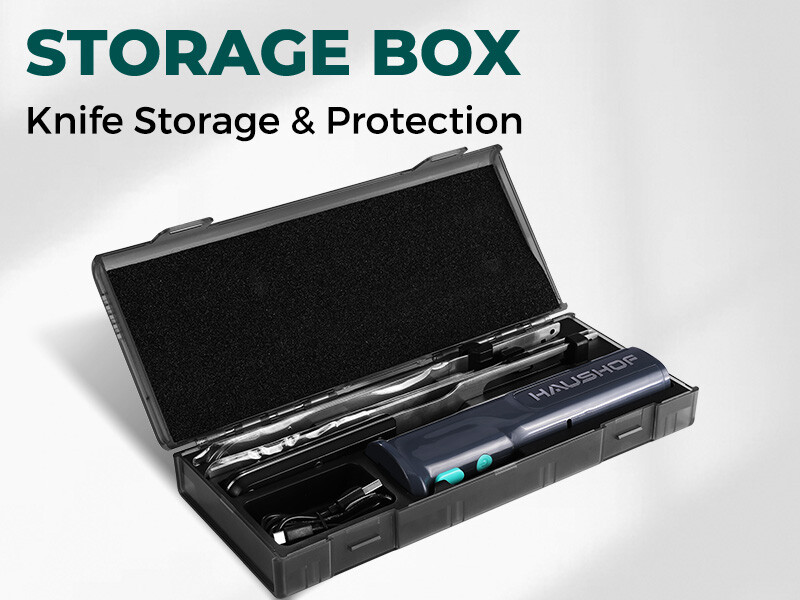 HAUSHOF Cordless Electric Knife Set for Meat Slicing 8V Electric Carving Knife