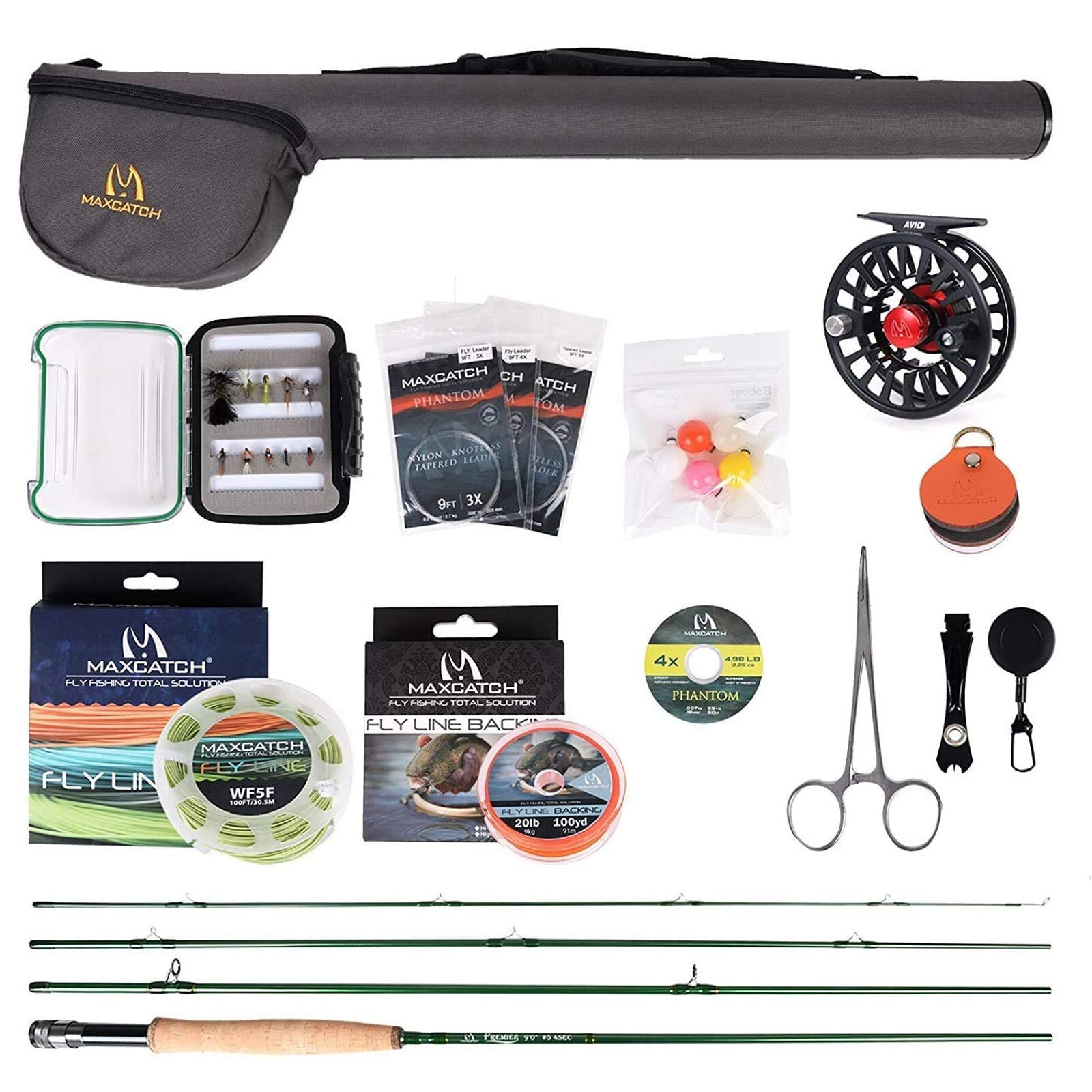 Maxcatch Premier Fly Fishing Rod Reel Combo Complete 9' Fishing Outfit Kits