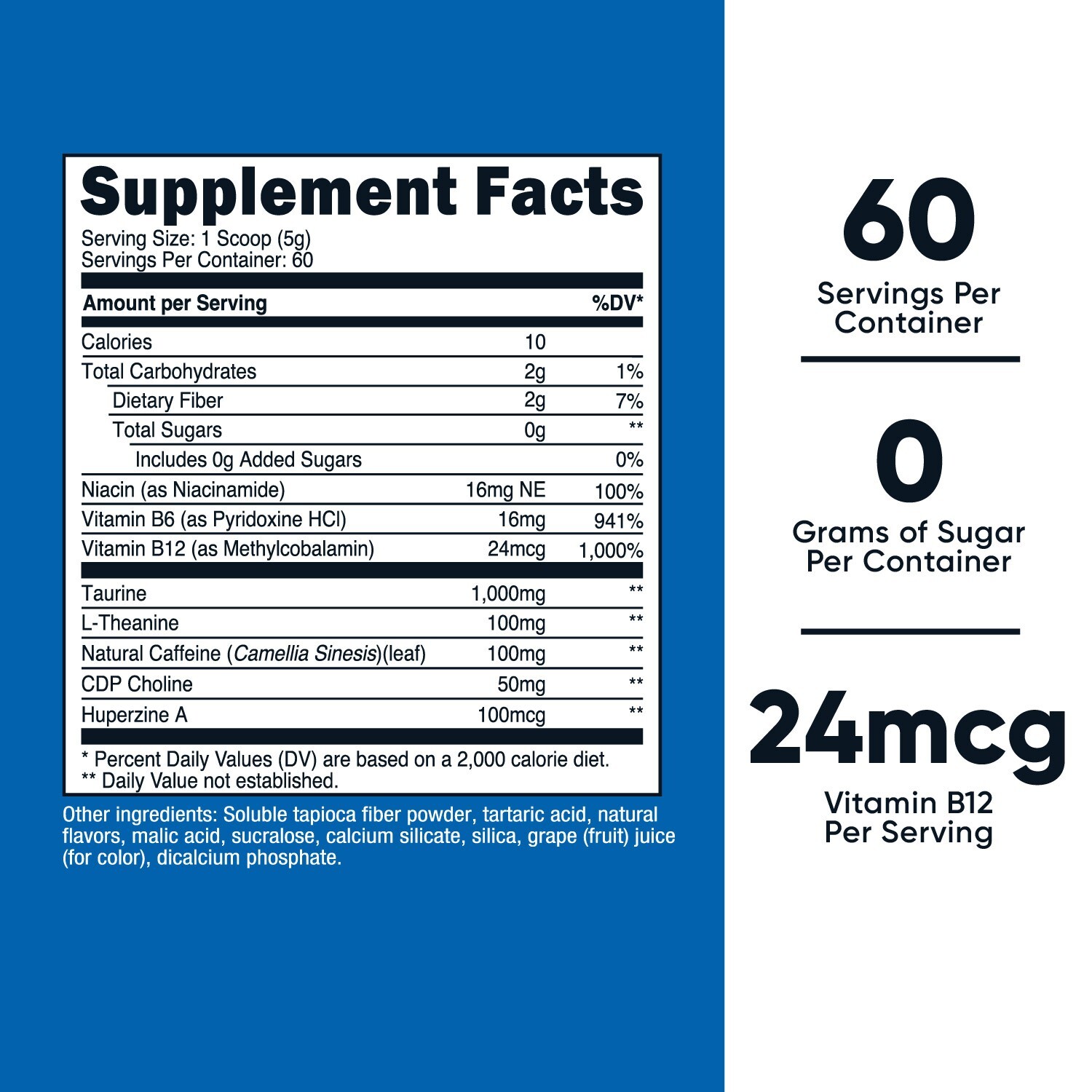 Nutricost Energy Drink Powder (Grape) (60 SERV) | Pre Workout Supplement