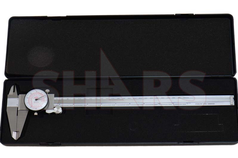 SHARS 12" Dual Reading Inch Metric Stainless Steel Dial Caliper NEW R}