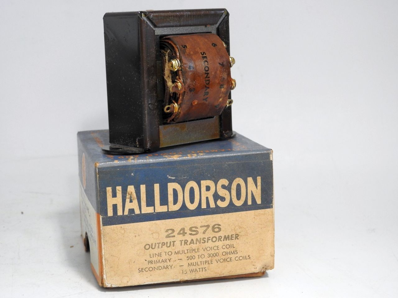 NEW IN THE ORIGINAL CARTON HALLDORSON 24S76 15 WATT AUDIO OUTPUT TRANSFORMER