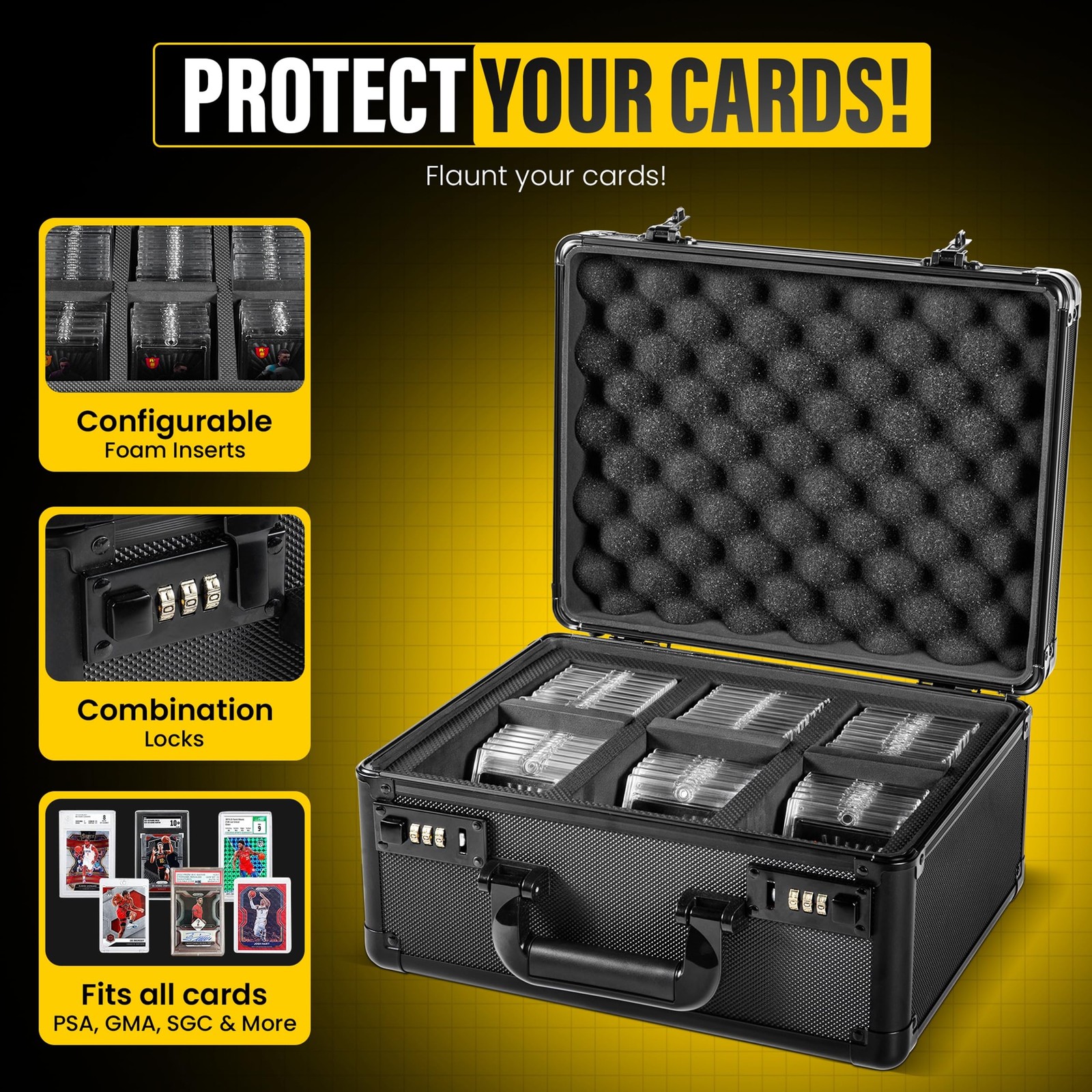 Graded Card Storage Box with Combination Lock – Waterproof Slab Carrying C