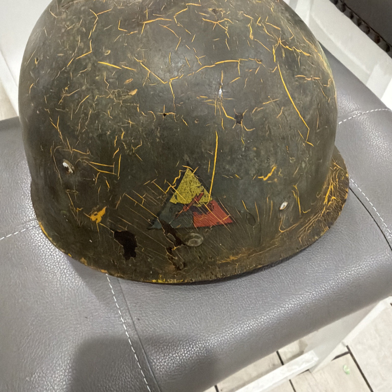 Original WW2 WWII Helmet Liner Armored Division