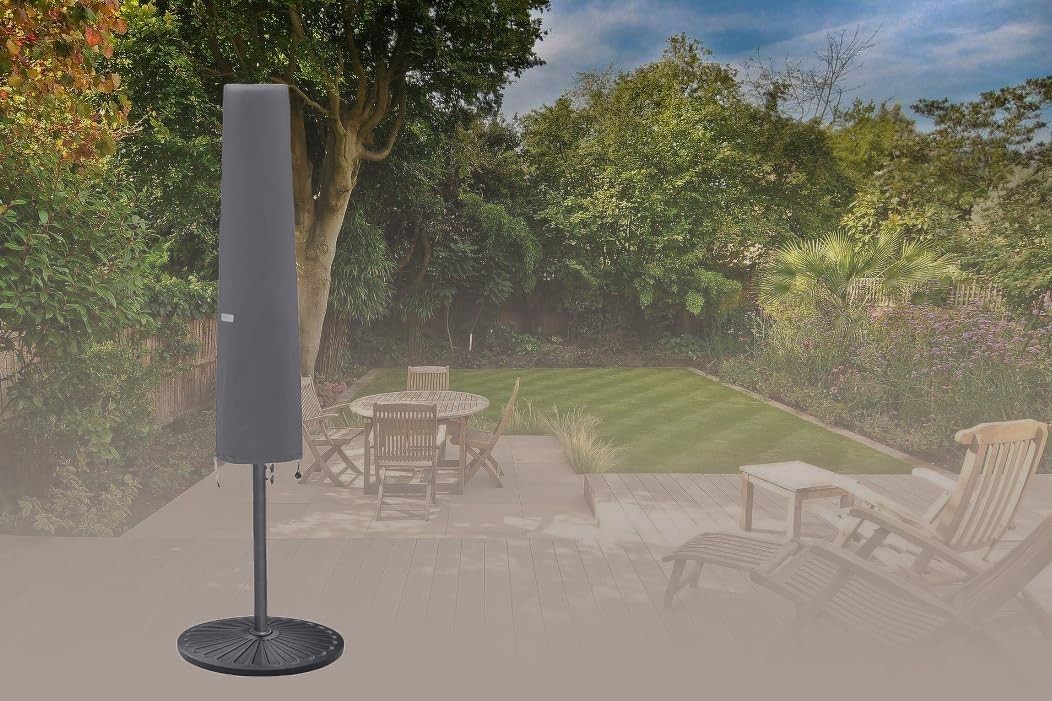 Patio Umbrella Cover 6-9ft Waterproof Zipper Rod Outdoor Market Grey NEW