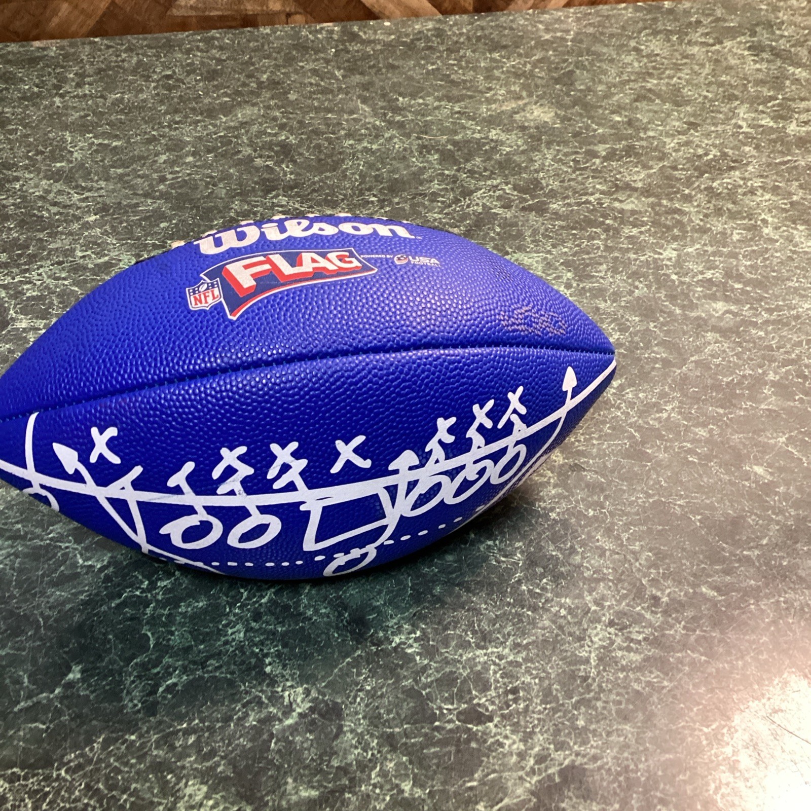 Wilson NFL Play 60 Blue Flag Football Peewee Ages 6-9 Kids Flag Ball WTF1523 HKS