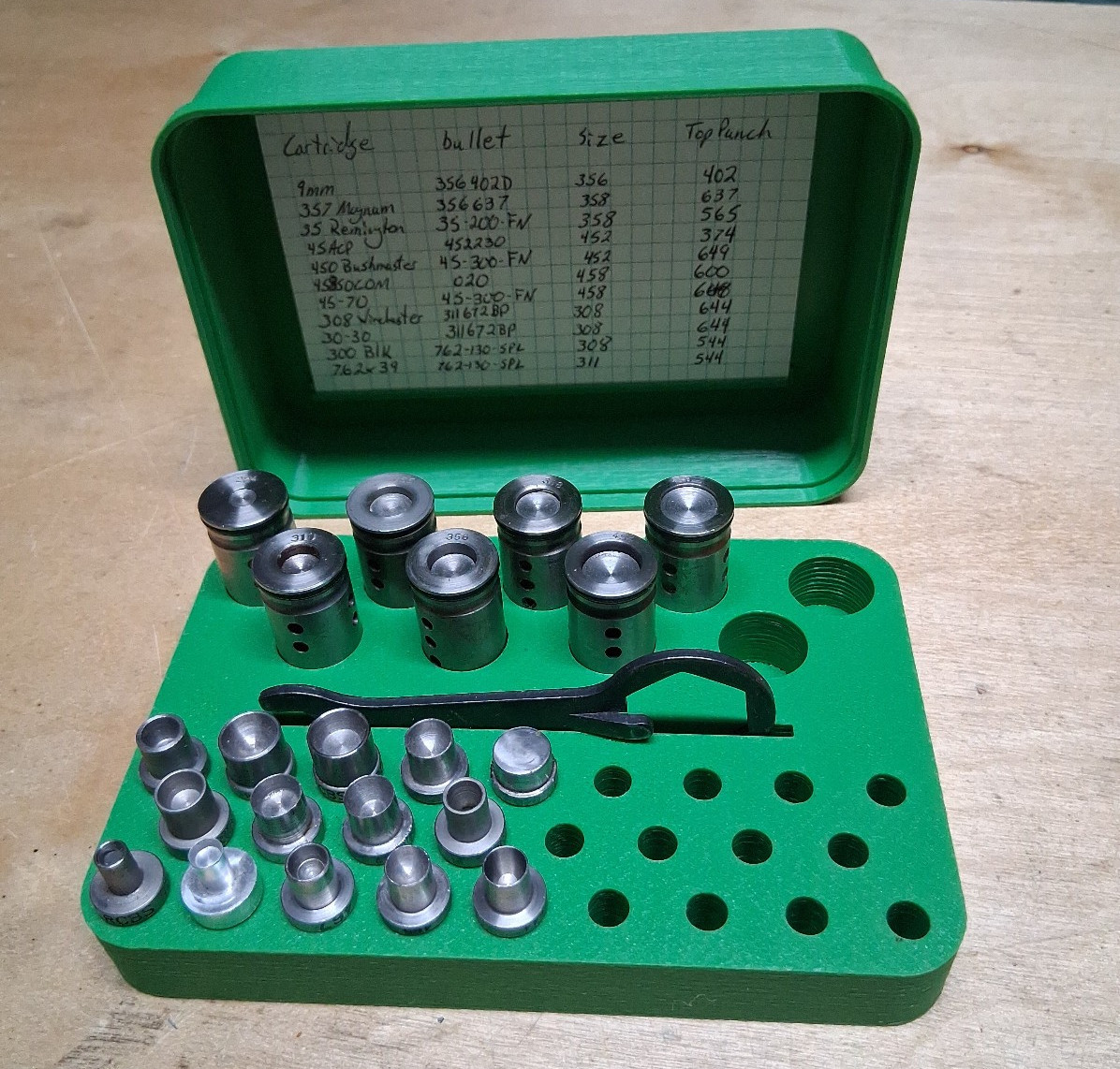 Case for Lyman Lube Sizer or RCBS Lube-a-Matic sizing dies and top punches