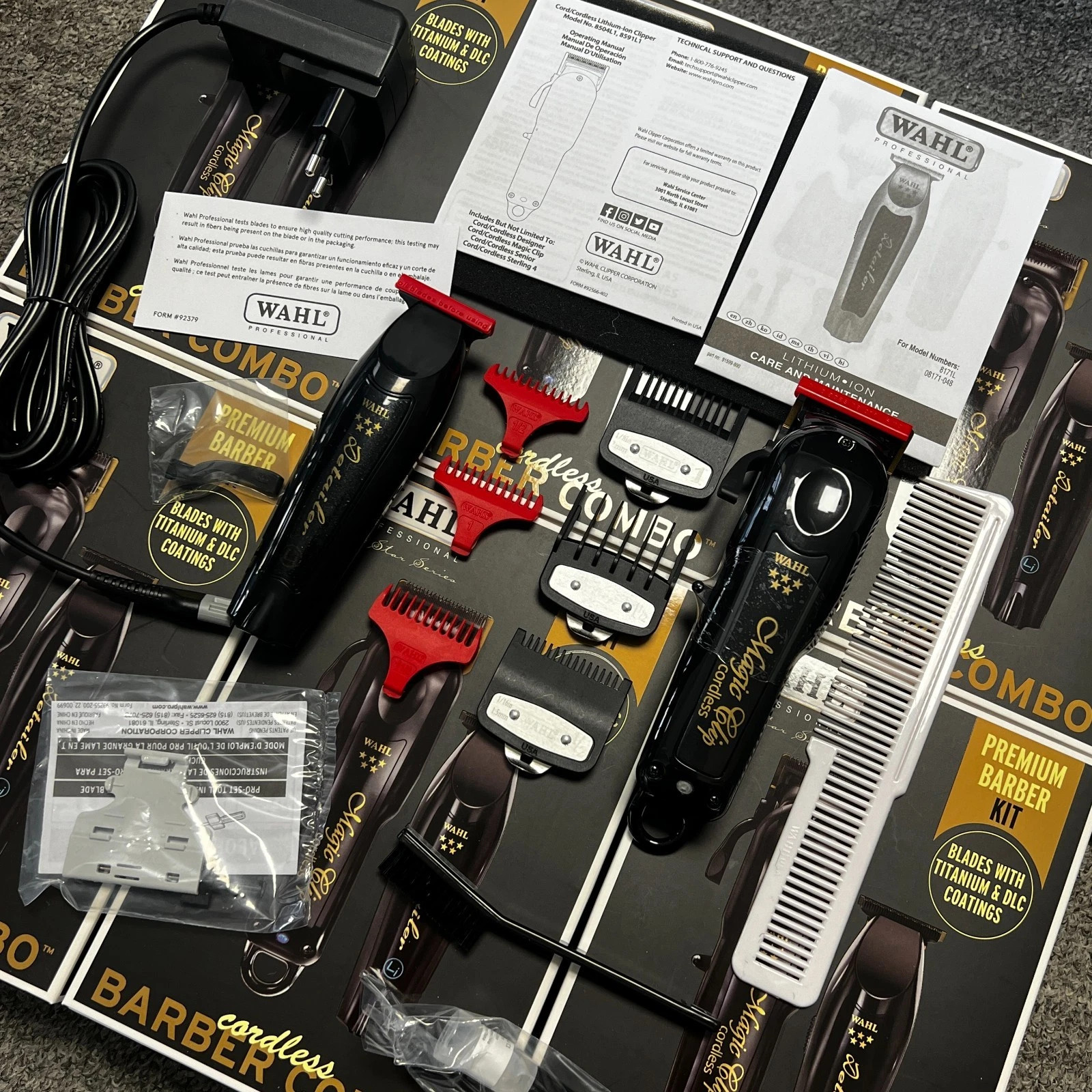 WahI New Professional 5 Star Cordless Barber Combo Magic Clip Clipper Detailer