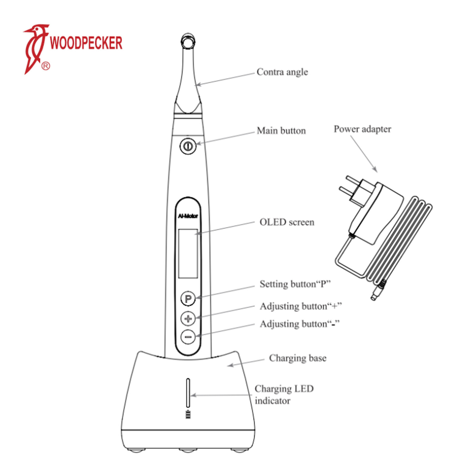 Woodpecker Ai-Motor Dental Endo Motor w/ Apex Locator 2500rpm By Yoshi Terauchi