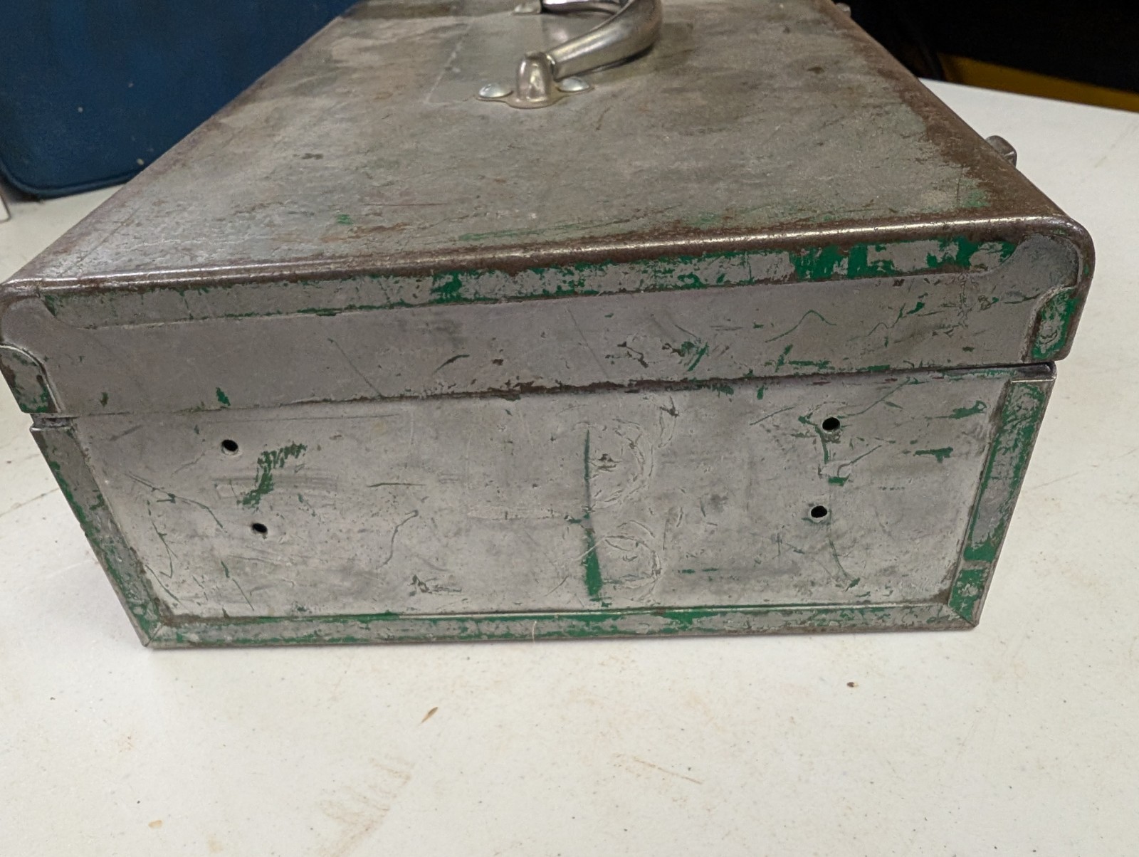 Vintage Metal Toolbox with 50+ assorted lot of tools