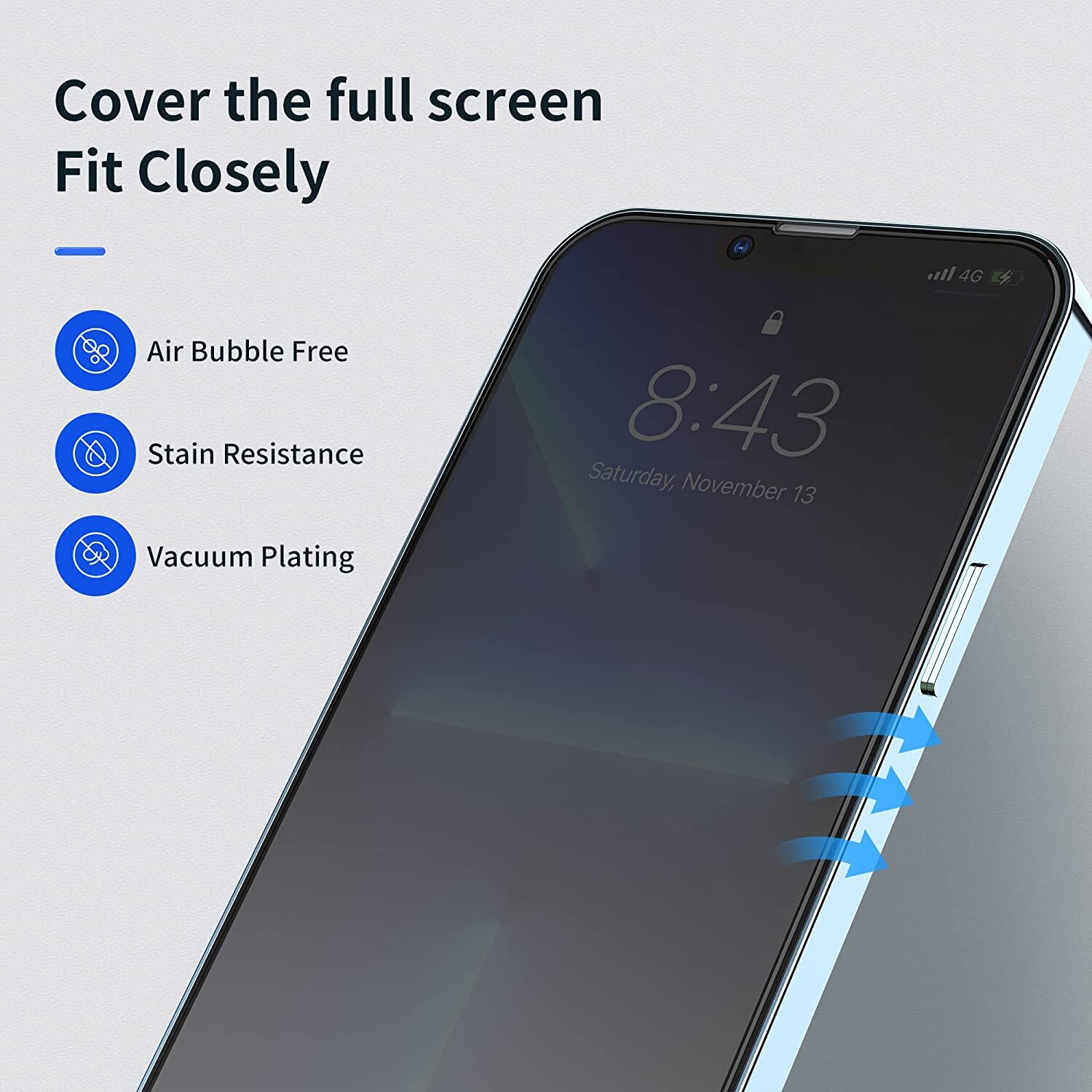 For iPhone 15 14 13 12 11 Pro Max Tempered Glass Privacy Screen Camera Protector