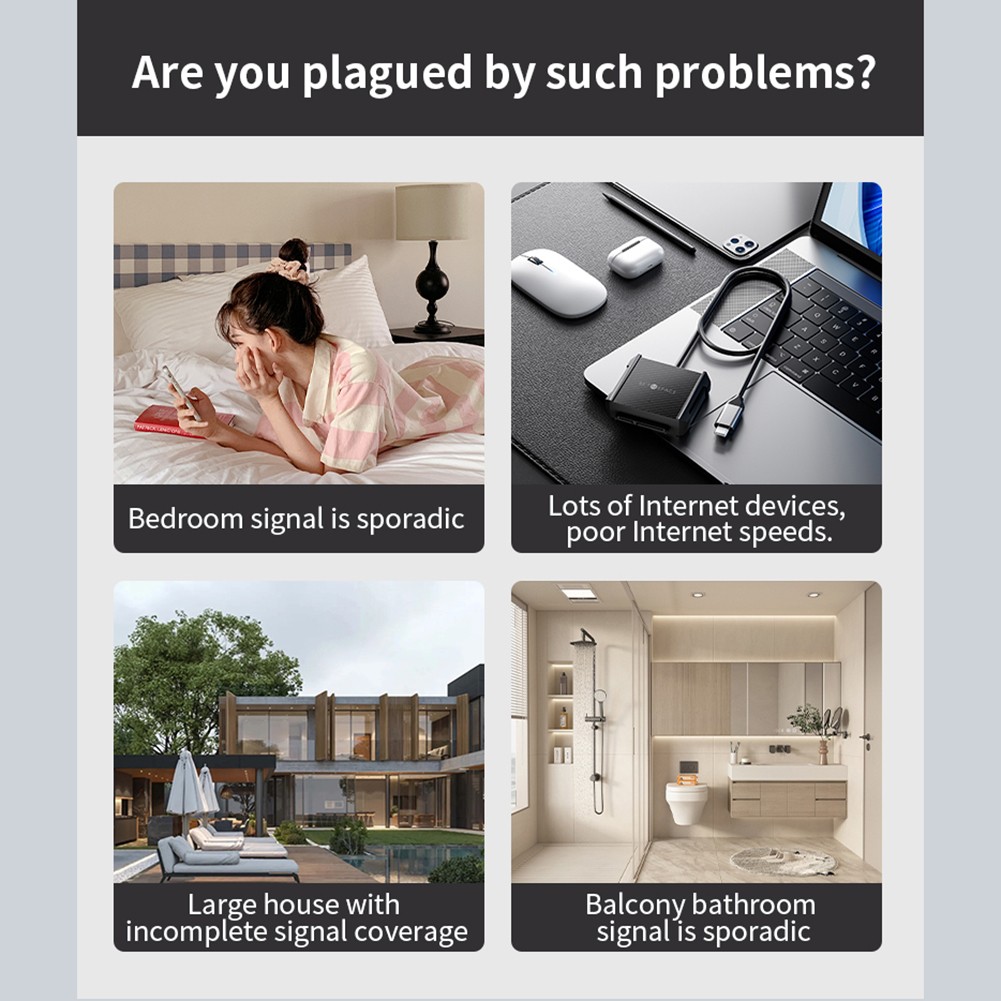 Signal Extender 5G High-Speed Expansion 6 External Antenna WiFi Booster Signal