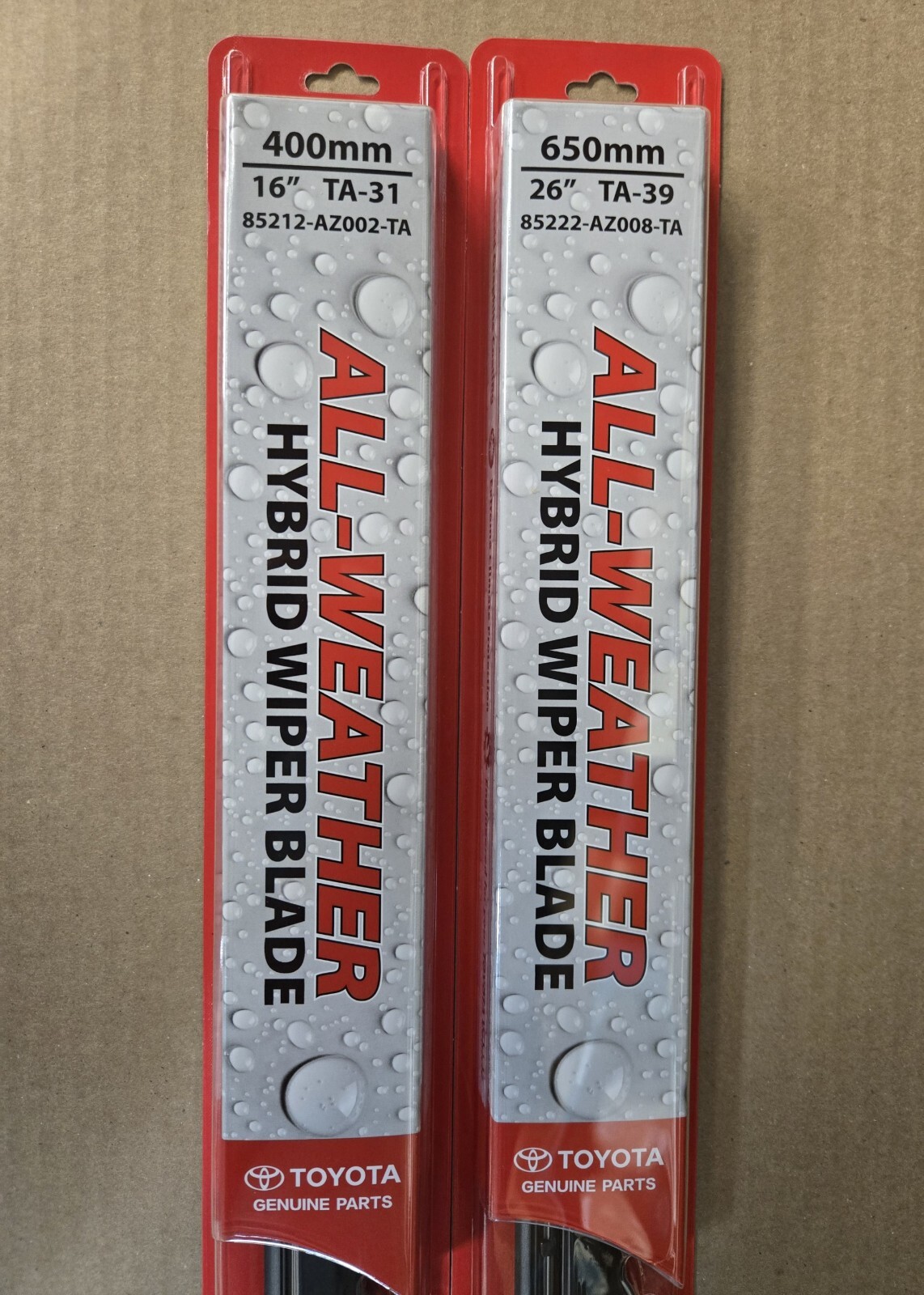 2019 - 2025 Rav4 Genuine Toyota Front Wiper Blades 85222AZ008TA & 85212AZ002TA