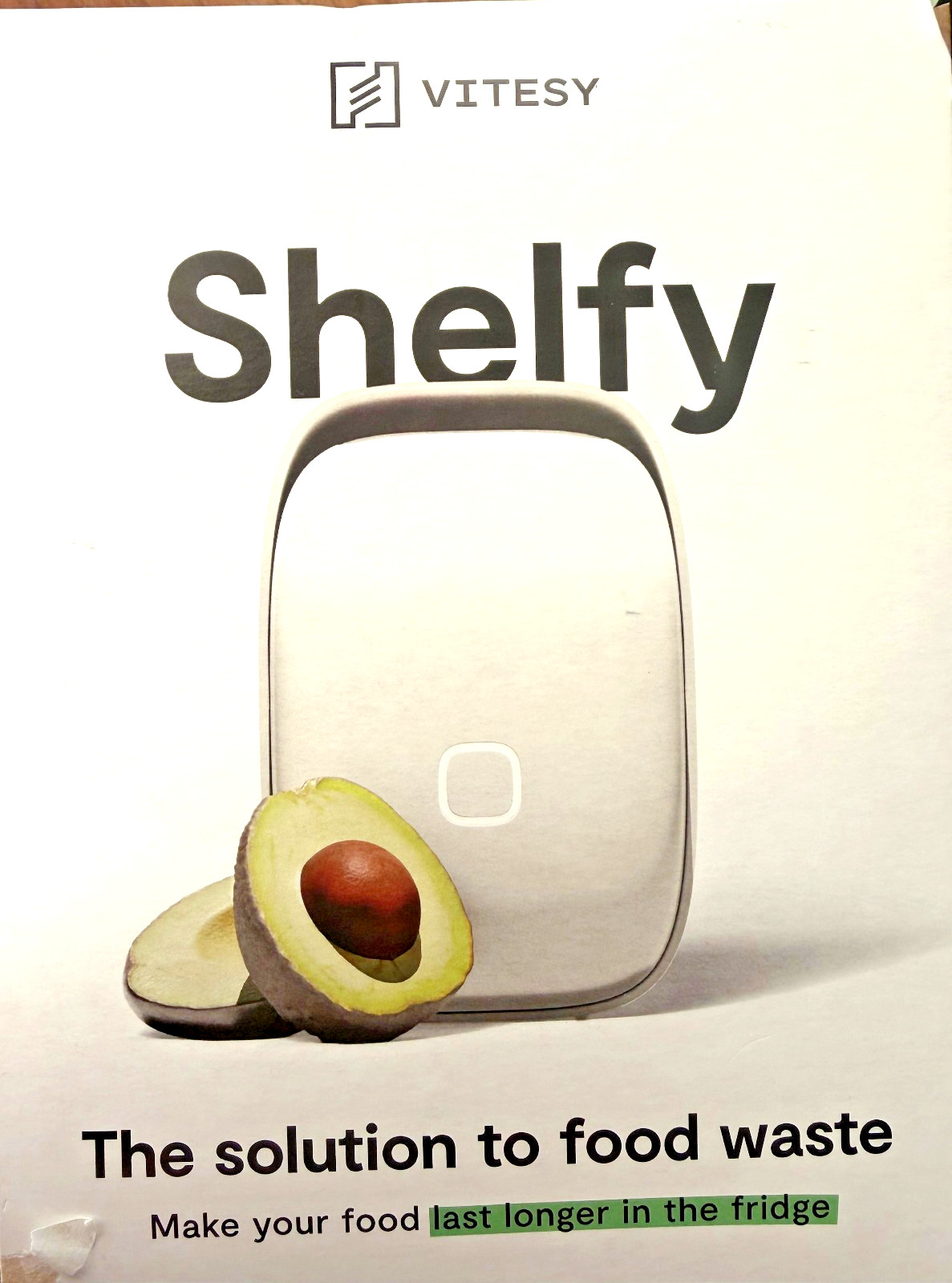 Vitesy Shelfy Fridge Air Filter Purifier, Extends Freshness Model SHLO - New!