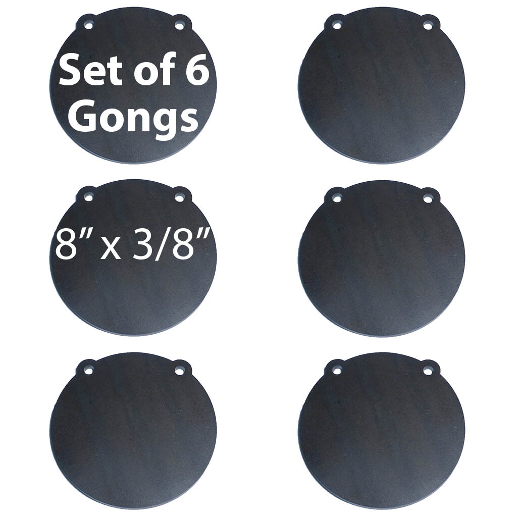 AR500 Steel Shooting Targets Lot of 6 Laser Cut 8" x 3/8" Gong Tactical Scorpion