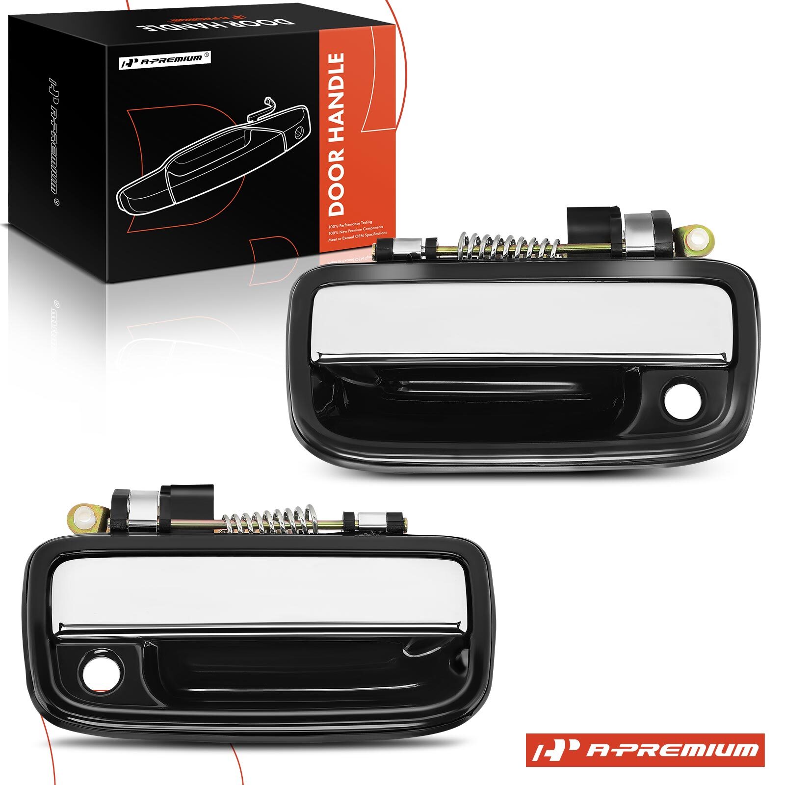 A-Premium 2x Front Textured Black Out Door Handle for Toyota Tacoma 1995-2004