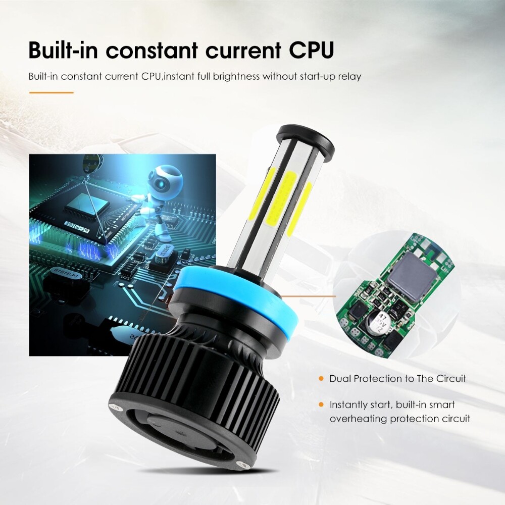 6-sides H11/H9/H8 LED Headlight High/Low Beam Bulbs Super Bright 6500K 3600000LM