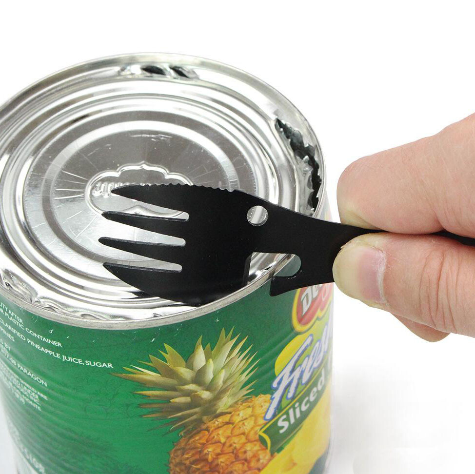 Stainless Spoon Fork Knife Opener Multi-Tool / Camping Survival Kit Picnic Spork
