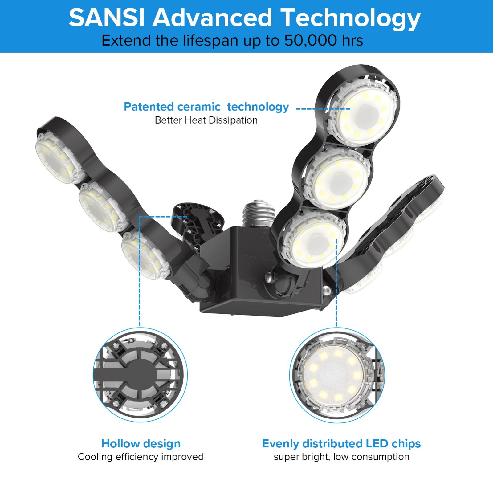 400W Super Bright Warehouse LED High Bay Lights Factory Shop Ceiling Light Lamp
