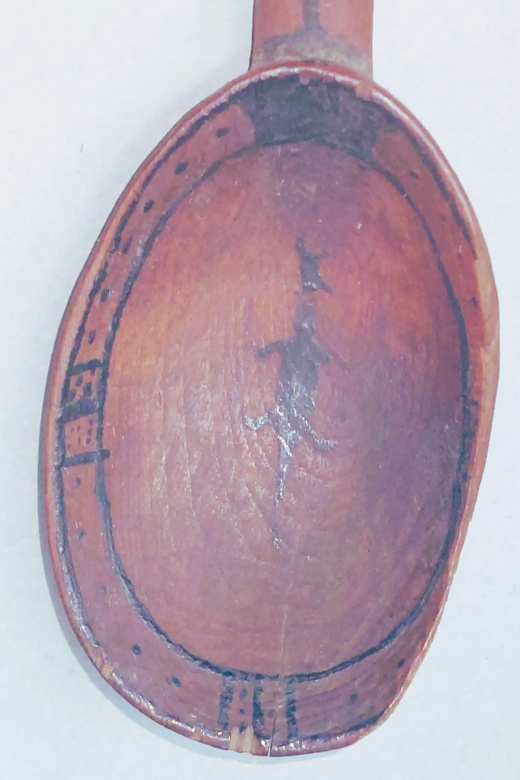 19th C. Northwest Coast Yup'ik spoon with the figure of a serpent in bowl