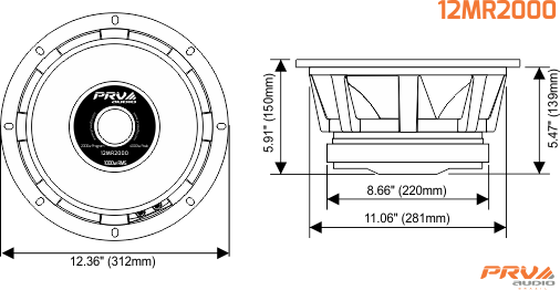 1x PRV Audio 12MR2000 Midrange Car Audio 12" Speakers 8 Ohms 12MR PRO 2000 Watts