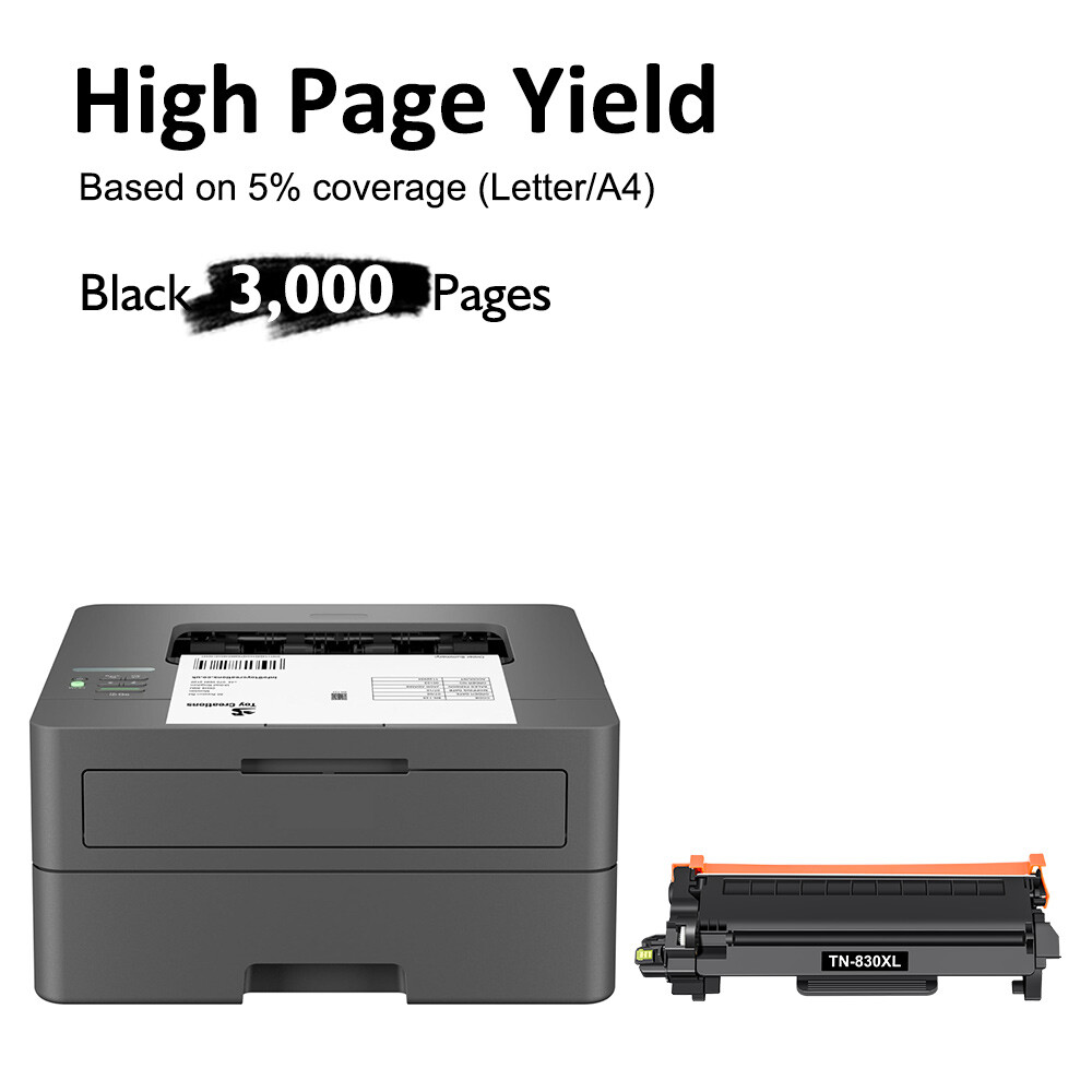 2PK TN830XL Toner Cartridges for For Brother HL-L2405W MFC-L2760DW MFC-L2820DW