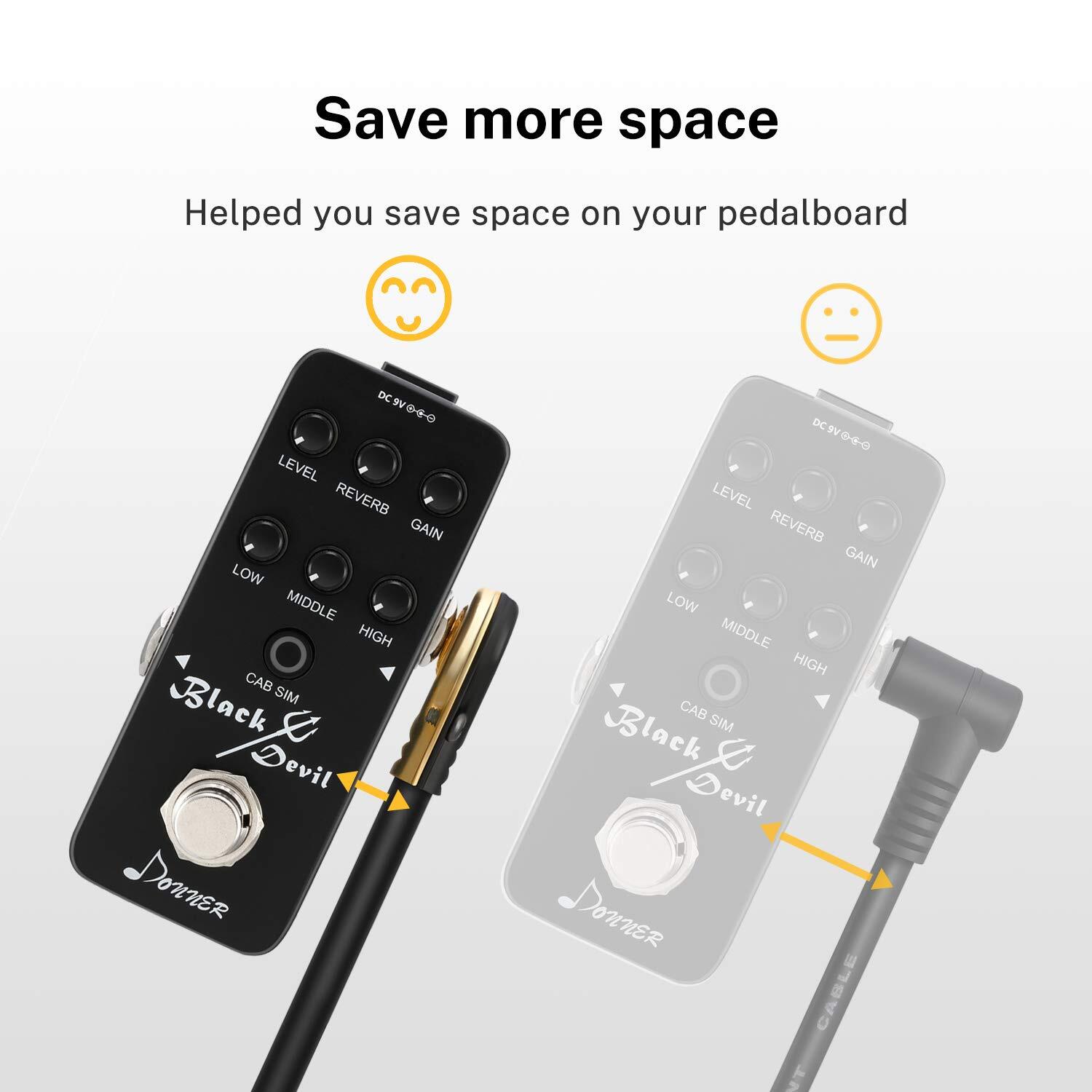 🎸 Donner 6 Pack Noiseless 6 in Patch Cables Effects Pedal Lead 1/4" Right Angle