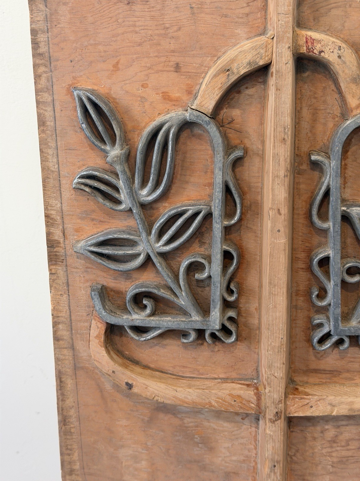 Antique Industrial Wood Foundry Mold Abstract Wall Art Anchor Vines Leaves