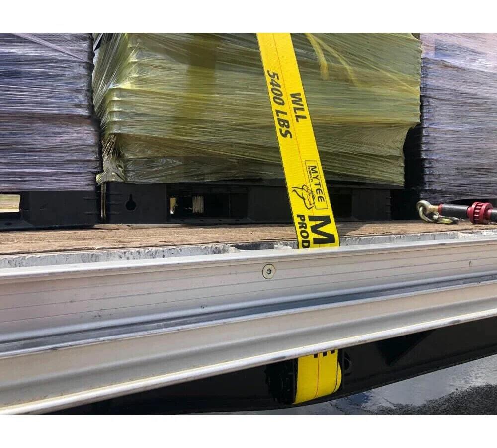 (10 Pack) 4"x30' Winch Straps w/flat Hook - Black, WLL 5400 Flatbed Tie Down ...