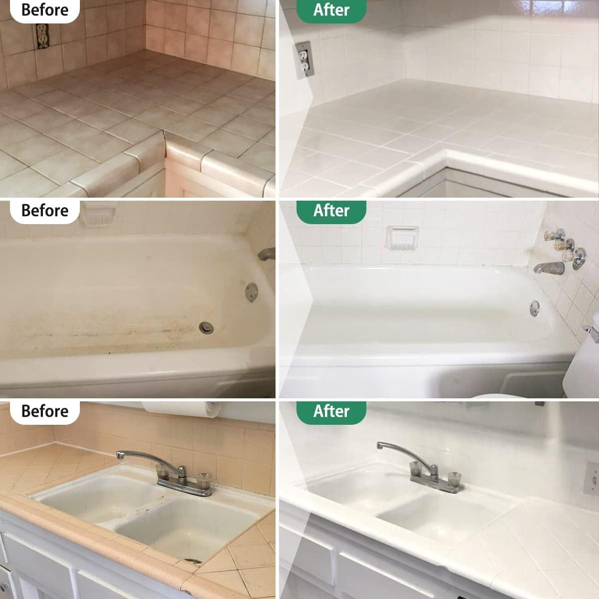 Tile Paint, Tub and Tile Refinishing Kit with Hardener, Tub Refinishing Kit Whit