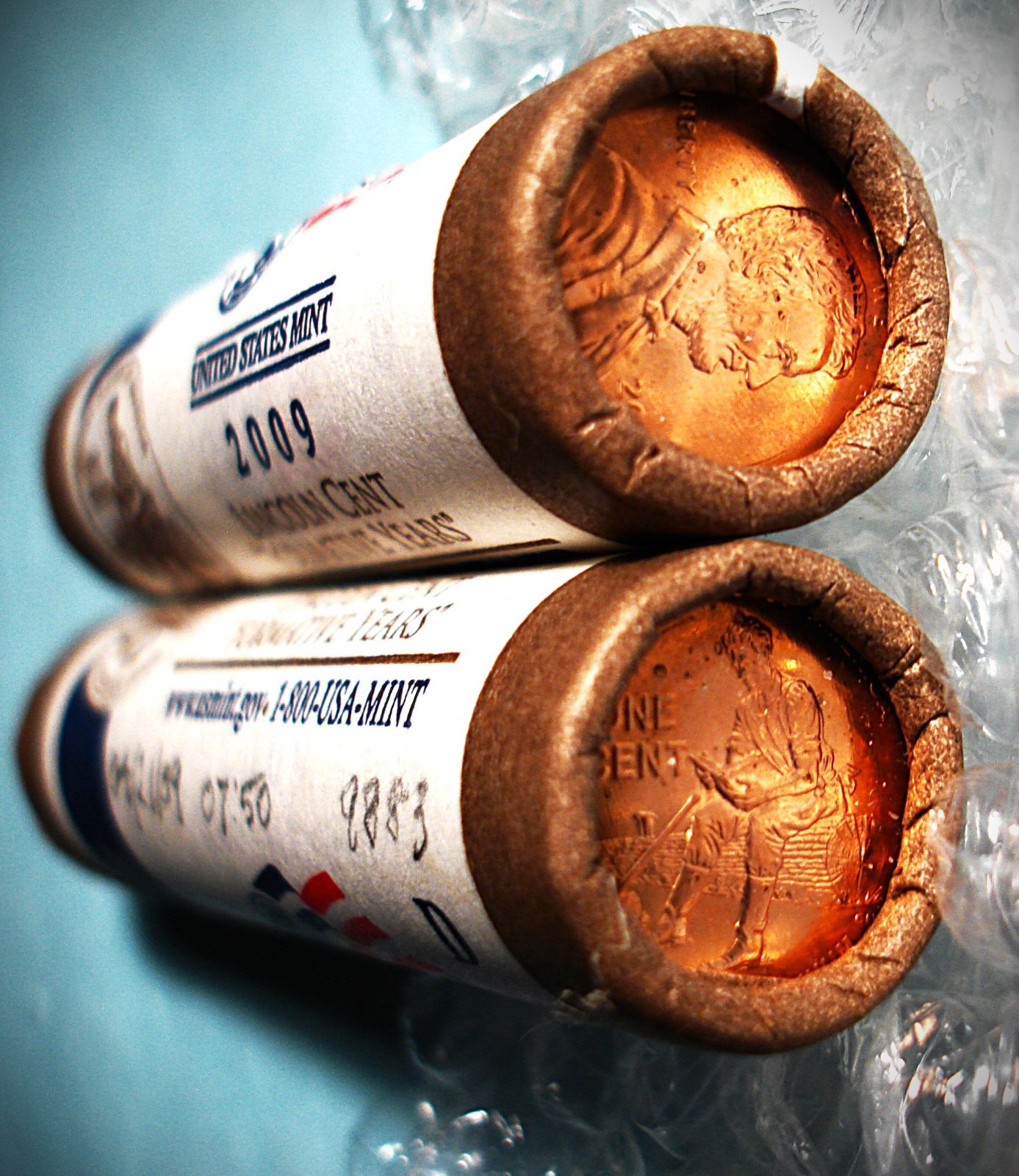 TWO (2) BU U.S. MINT Rolls LP2 2009-D FORM. YEARS 1¢ CENTS