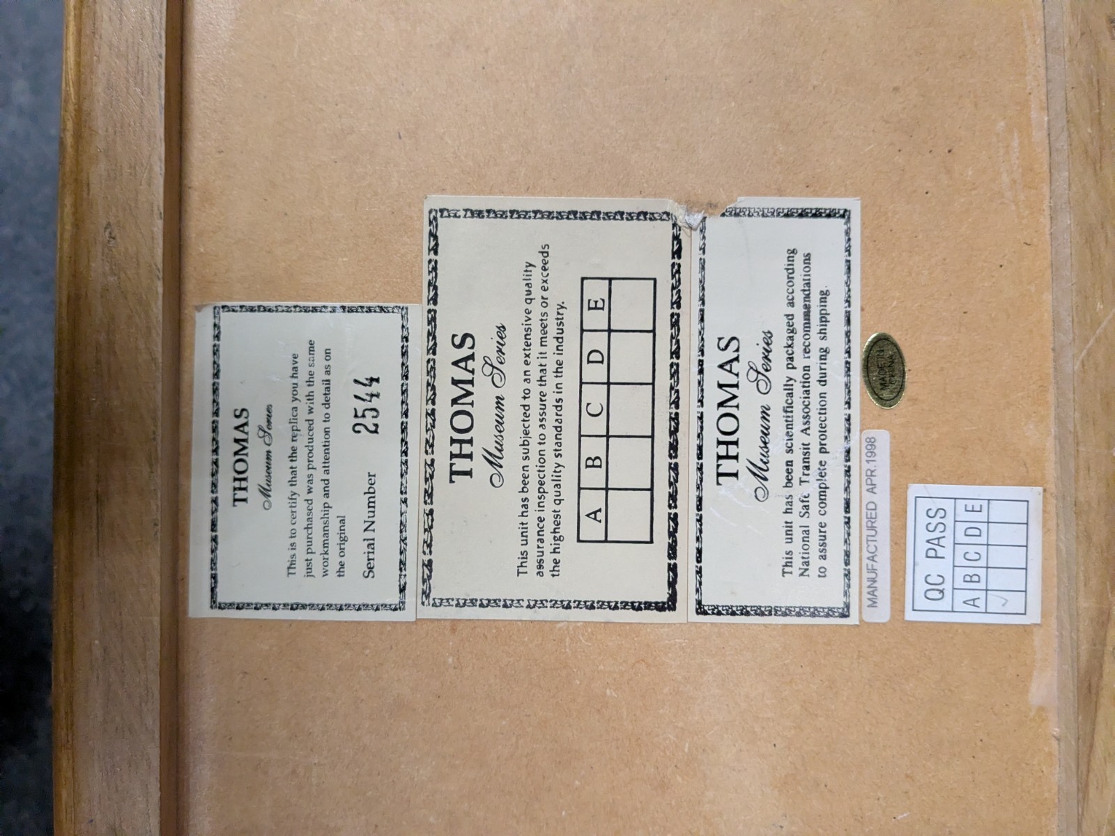 THOMAS Pacconi Museum Series Wooden Wood Tool Box Chest w/Lift-Out Tray