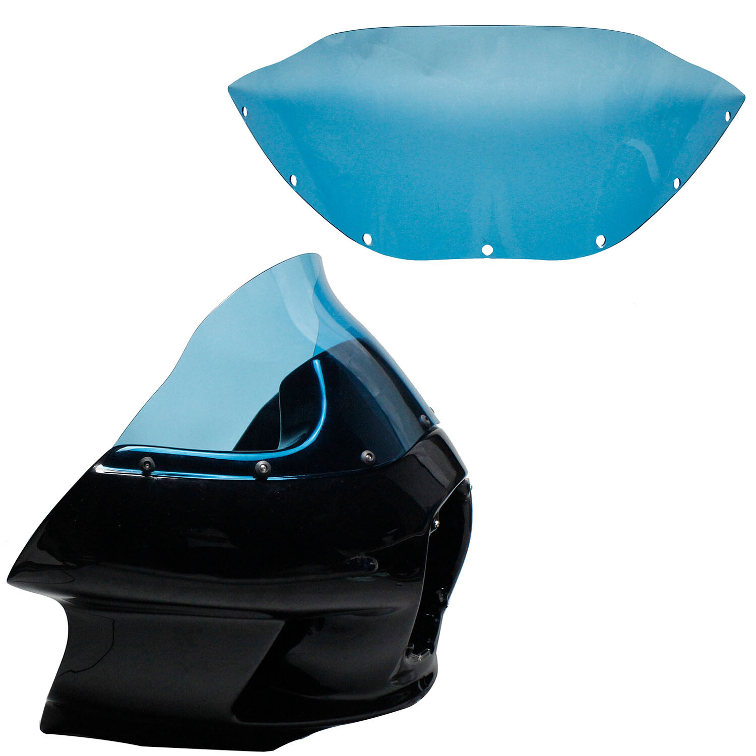 8.0'' Lake Blue FXRT Fairings Windsheild for Harley Dyna Softail Touring FLHR