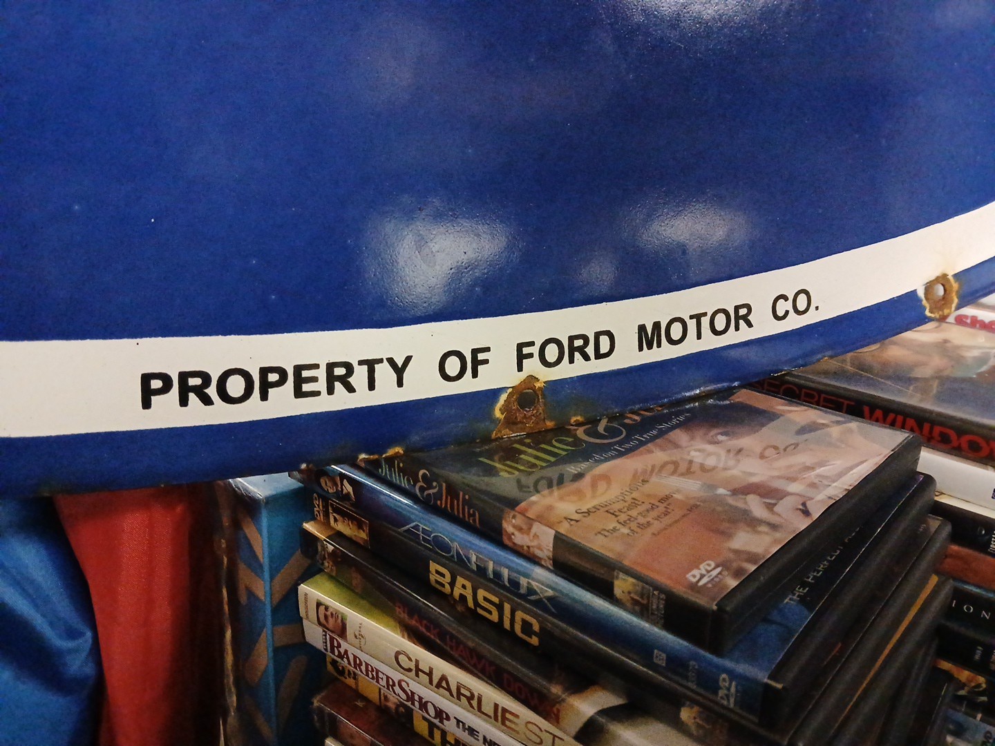 VINTAGE LARGE FORD PORCELAIN METAL SIGN 4FT CAR TRUCK AUTO DEALER SALES SERVICE