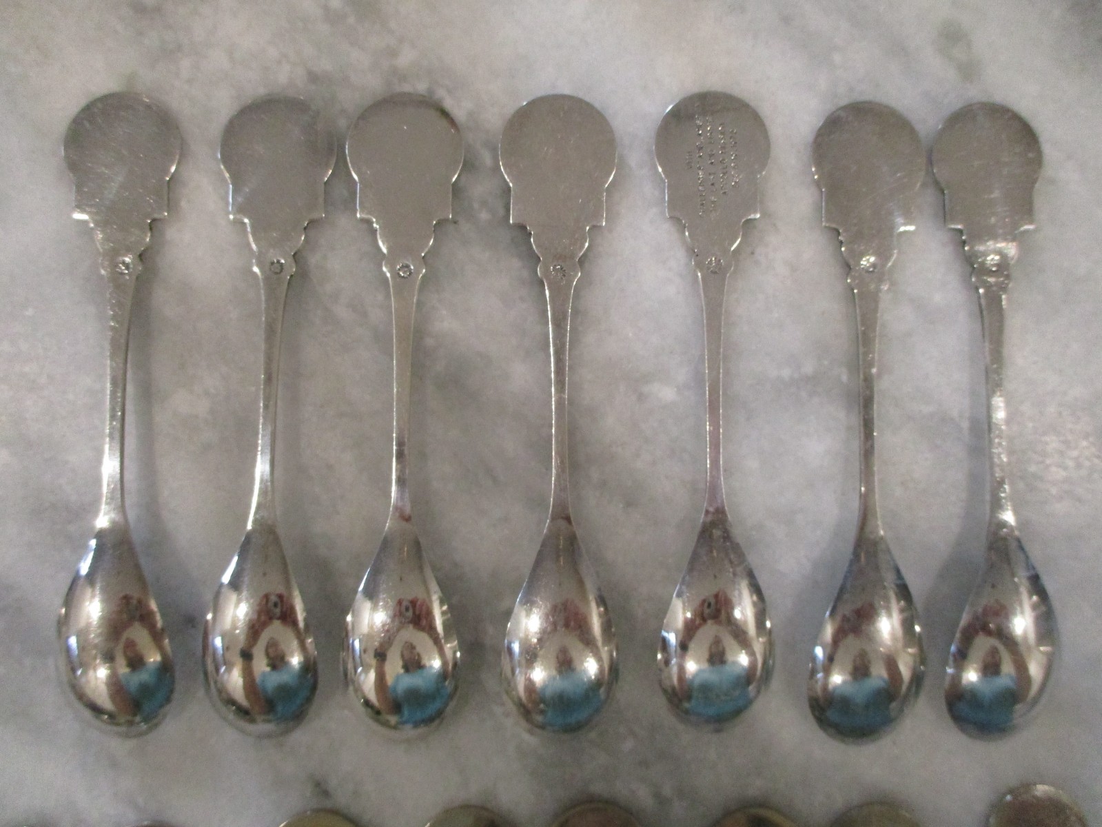 APOLLO SKYLAB MISSION SOUVENIR SPOONS SET(18) +STERLING APOLLO 11 ENAMEL-HOLLAND