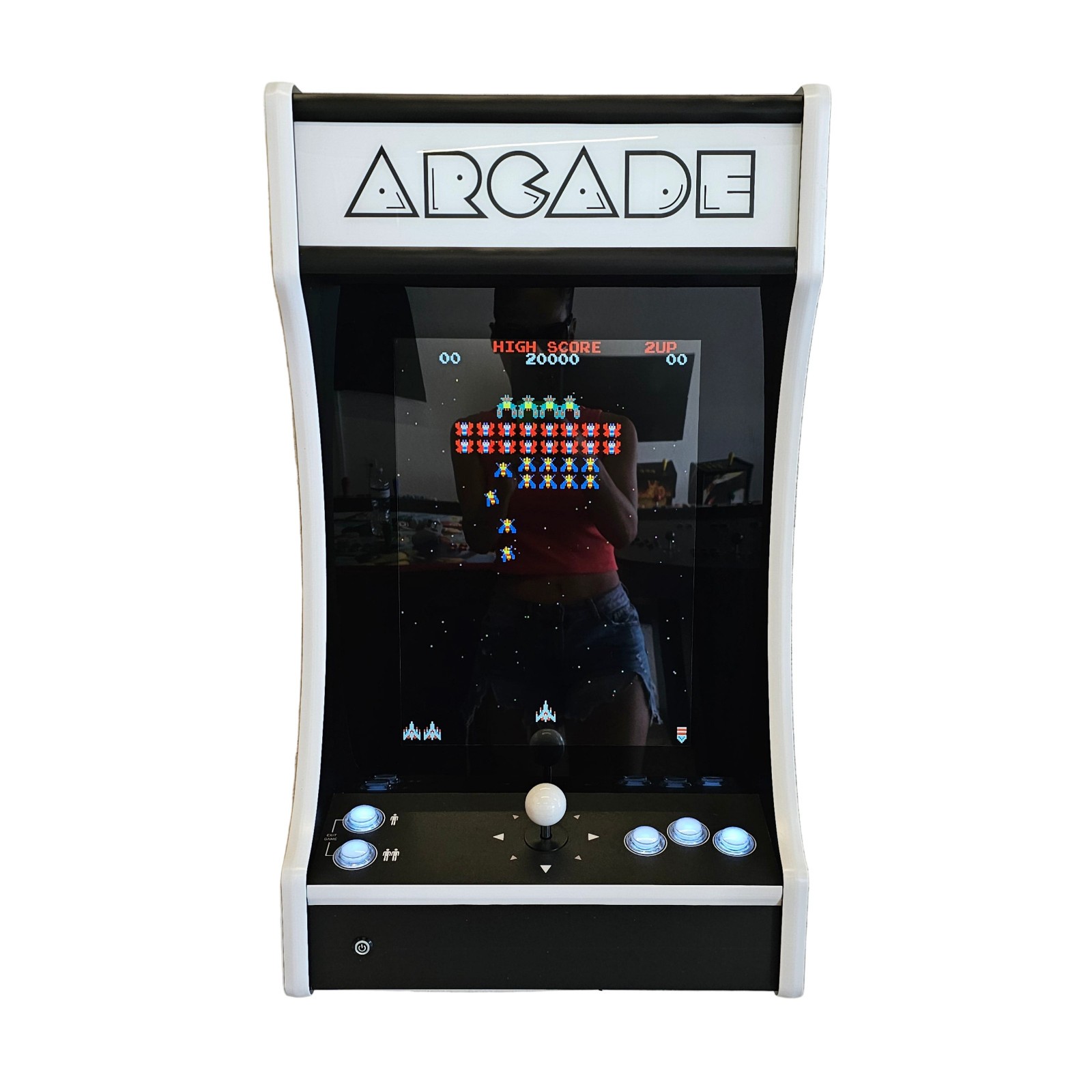 Black & White Wall Mounted Or Tabletop Arcade Machine plays 150+ Games
