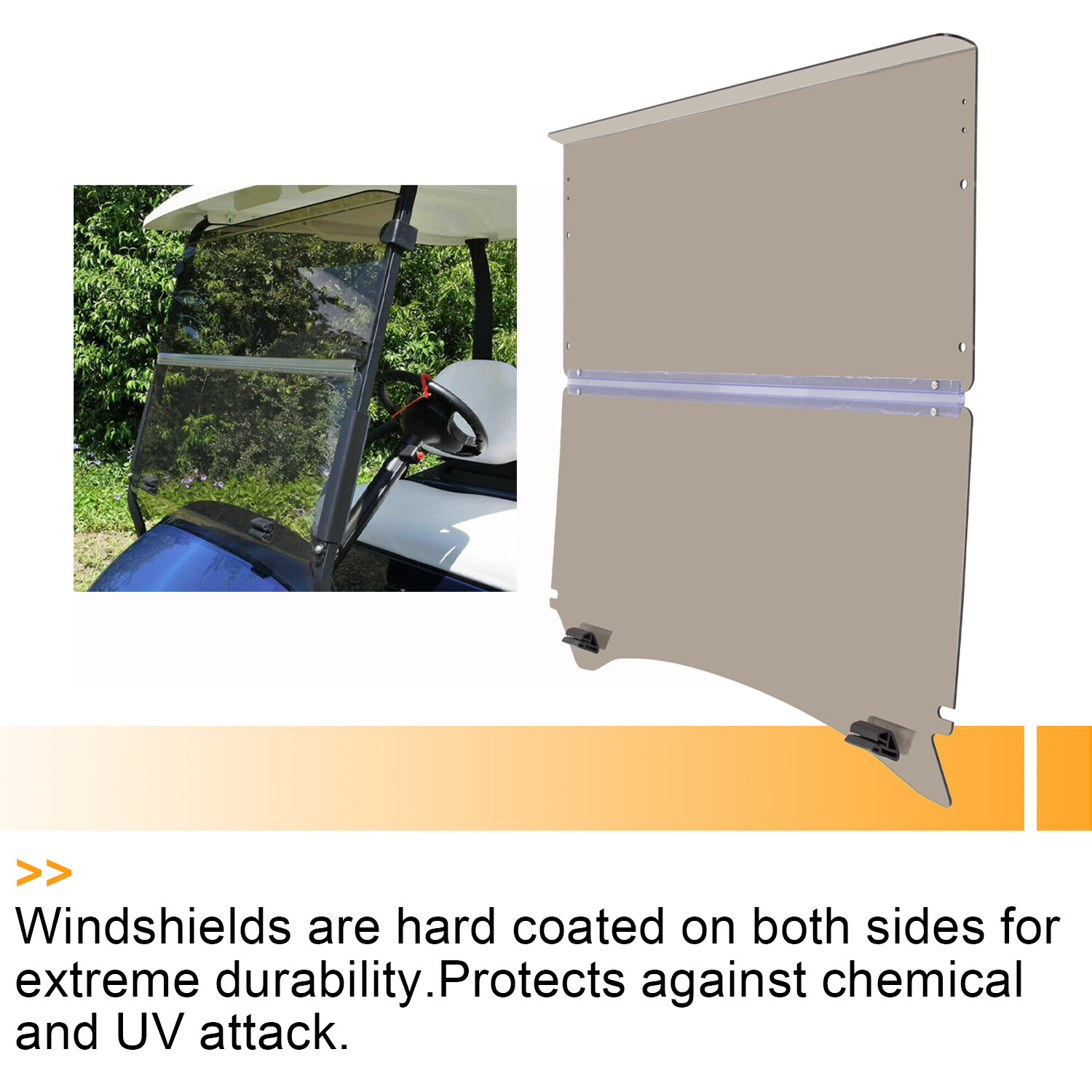 For Club Car Precedent 2004-Up Golf Cart Folding Tinted Windshield Windscreen