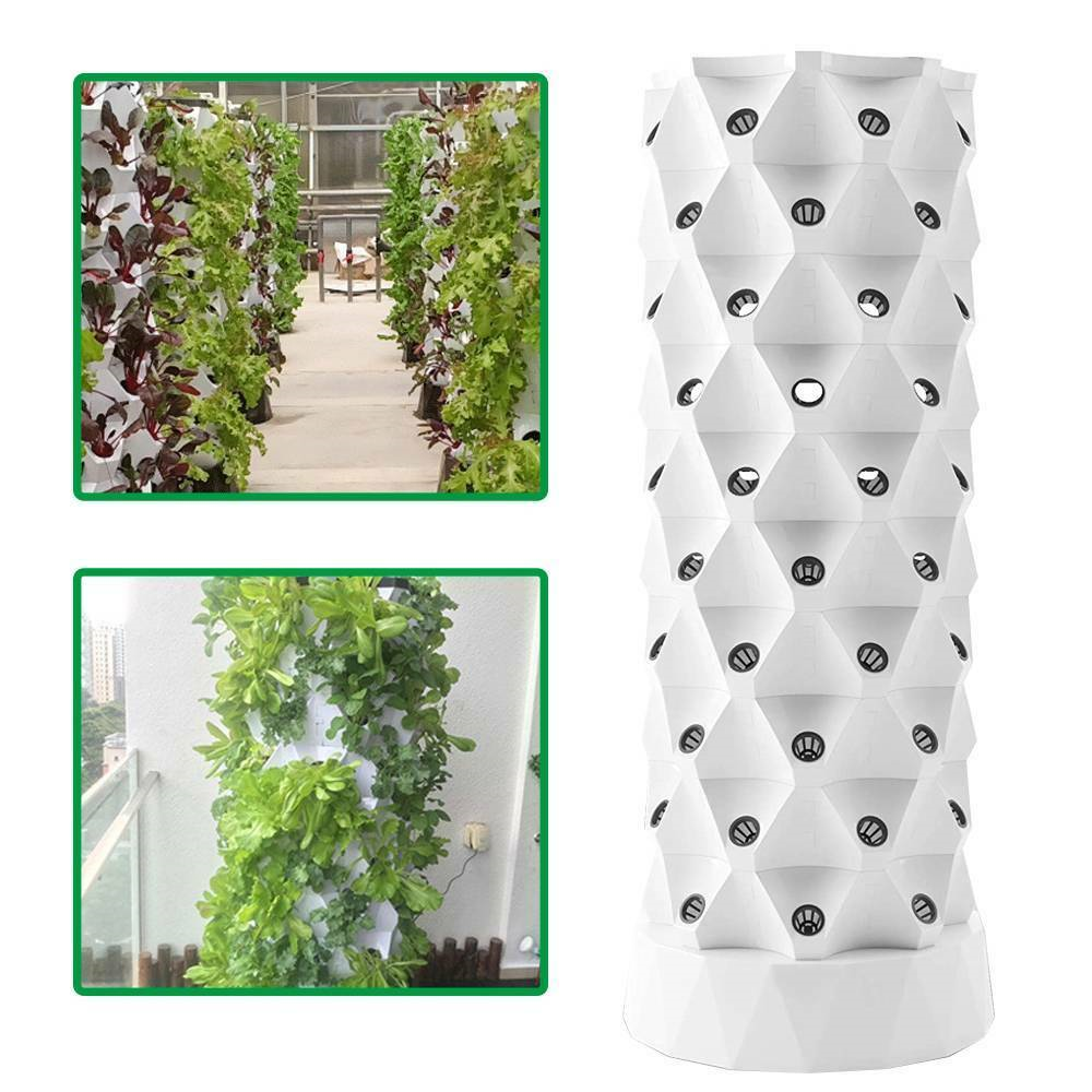 80 Pot Vertical Hydroponics Tower Systems Set Hydroponic Growing Kit Garden Home