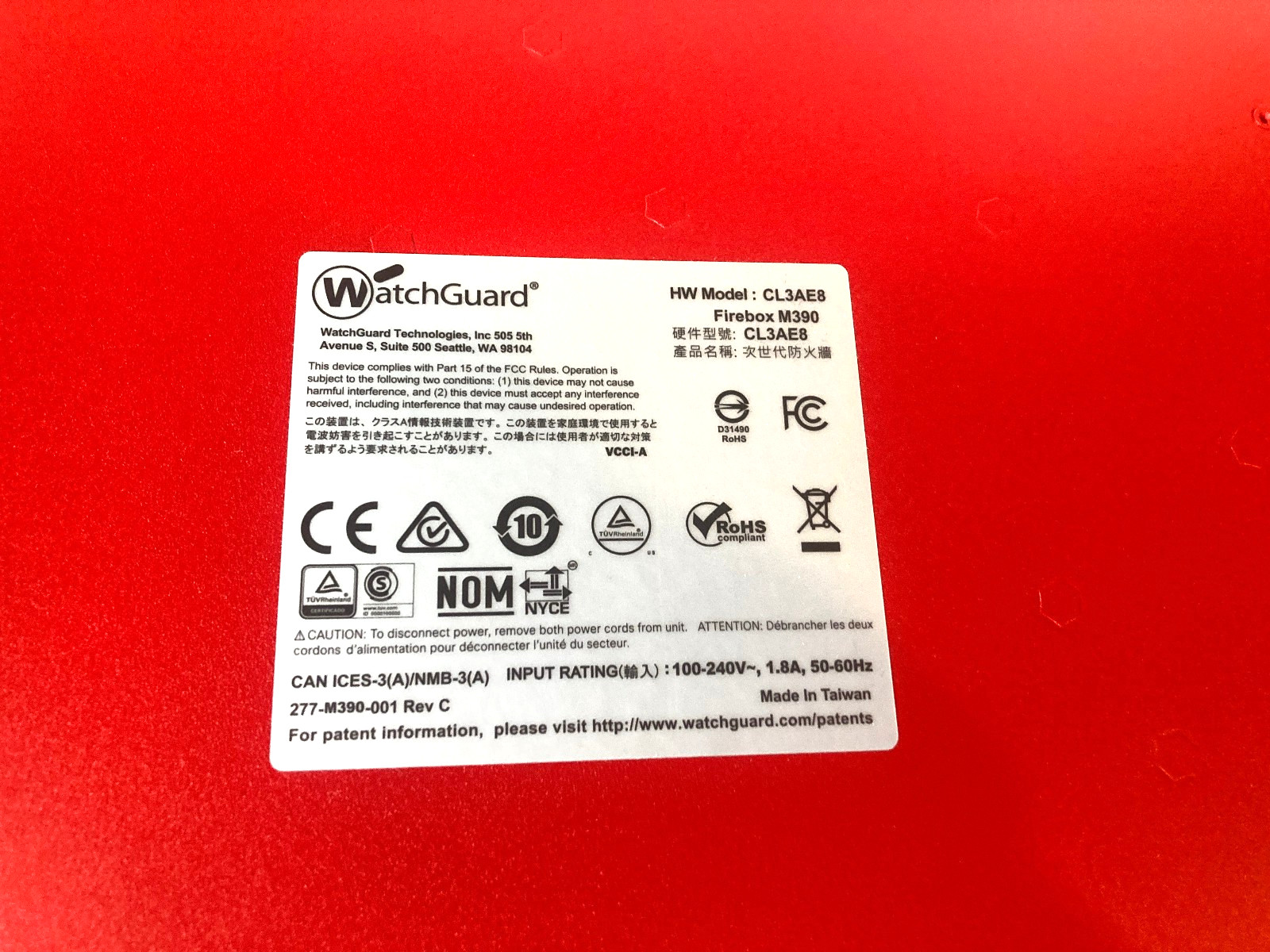 WatchGuard Firebox M390 Firewall CL3AE8