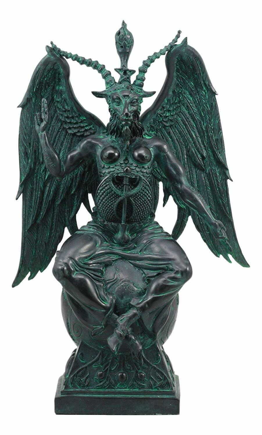 Ebros 15"H Church of Satan Baphomet Sabbatic Goat Idol Satanic Occultic Statue
