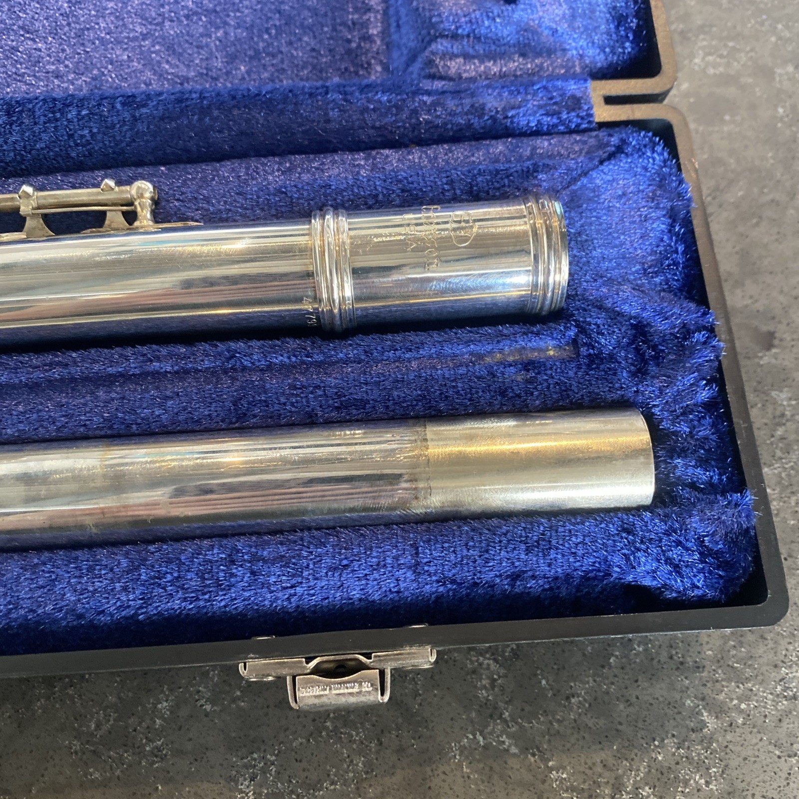 Emerson USA Open Hole Flute + Case Silver Plate Stamped 47799 1 AS IS PREOWNED