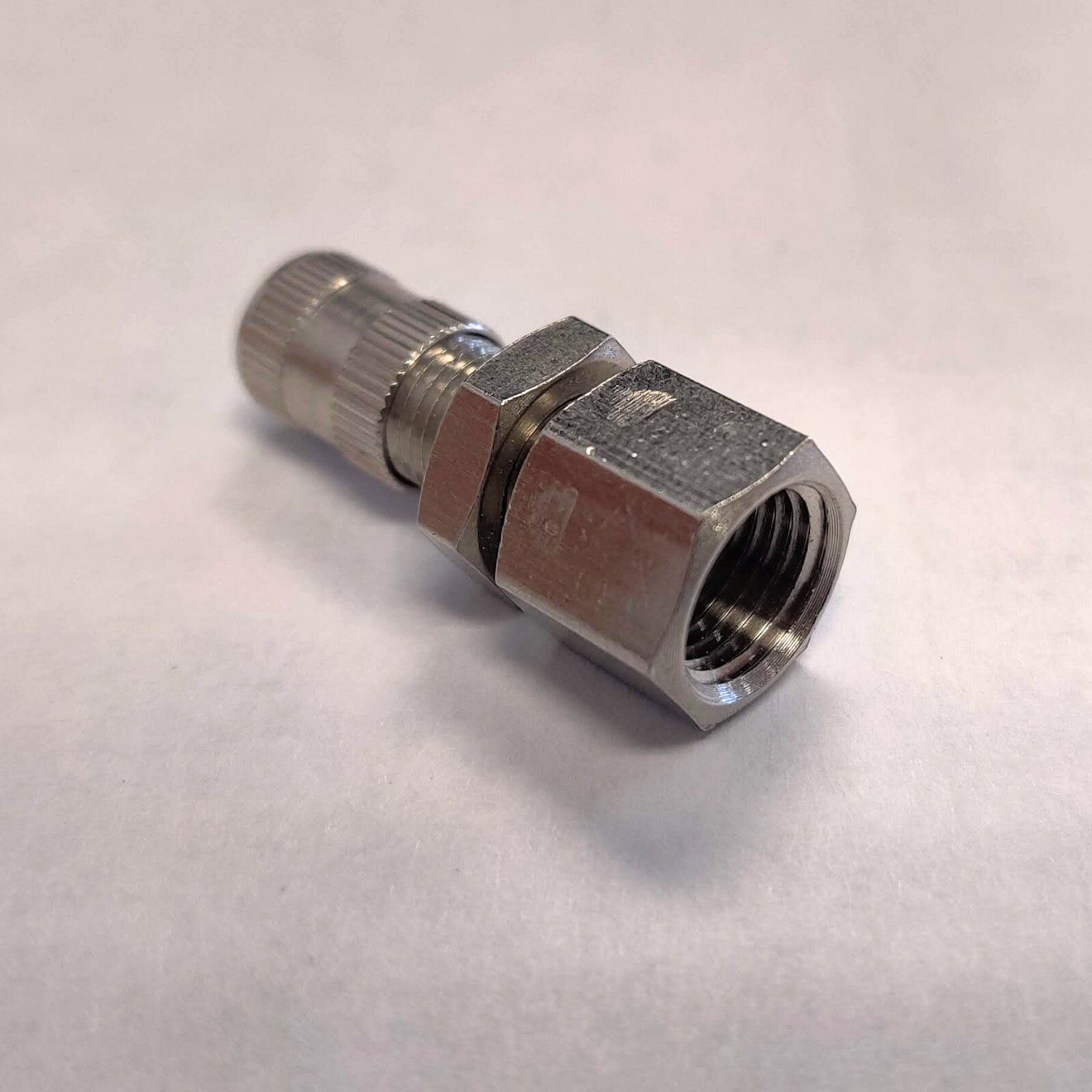 1/8" Female NPT Schrader Valve; Nickle Plated