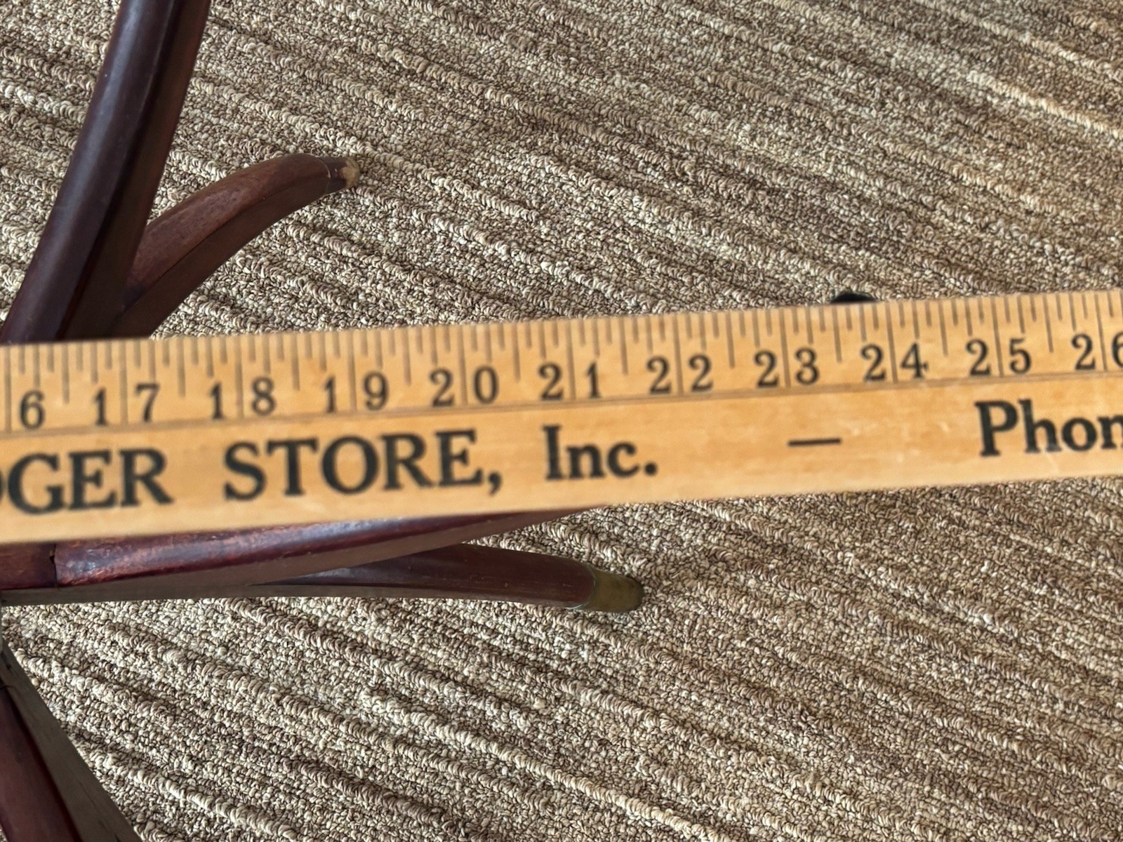 VTG Mid-Century Modern Spider Leg Tray Table Folding Base Brass Tips No Tray MCM