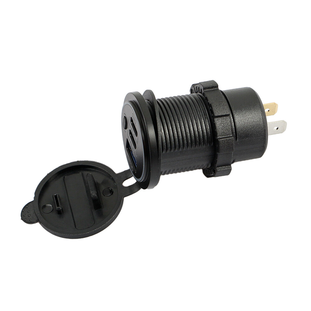 12V-24V QC3.0 + PD USB C Car Fast Charger Power Socket Outlet for Boat RV Marine